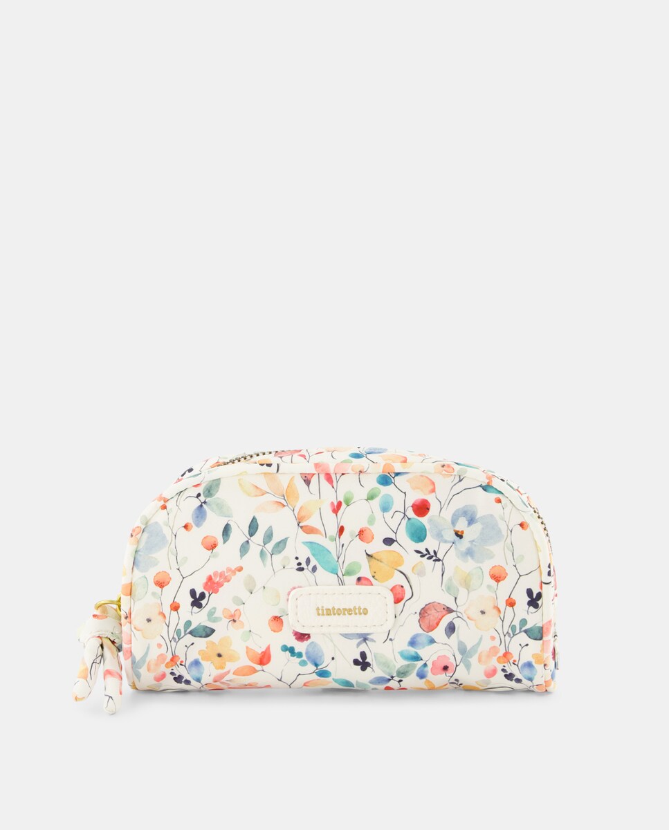 Necessaire pequeno com estampado floral Amarelo-1