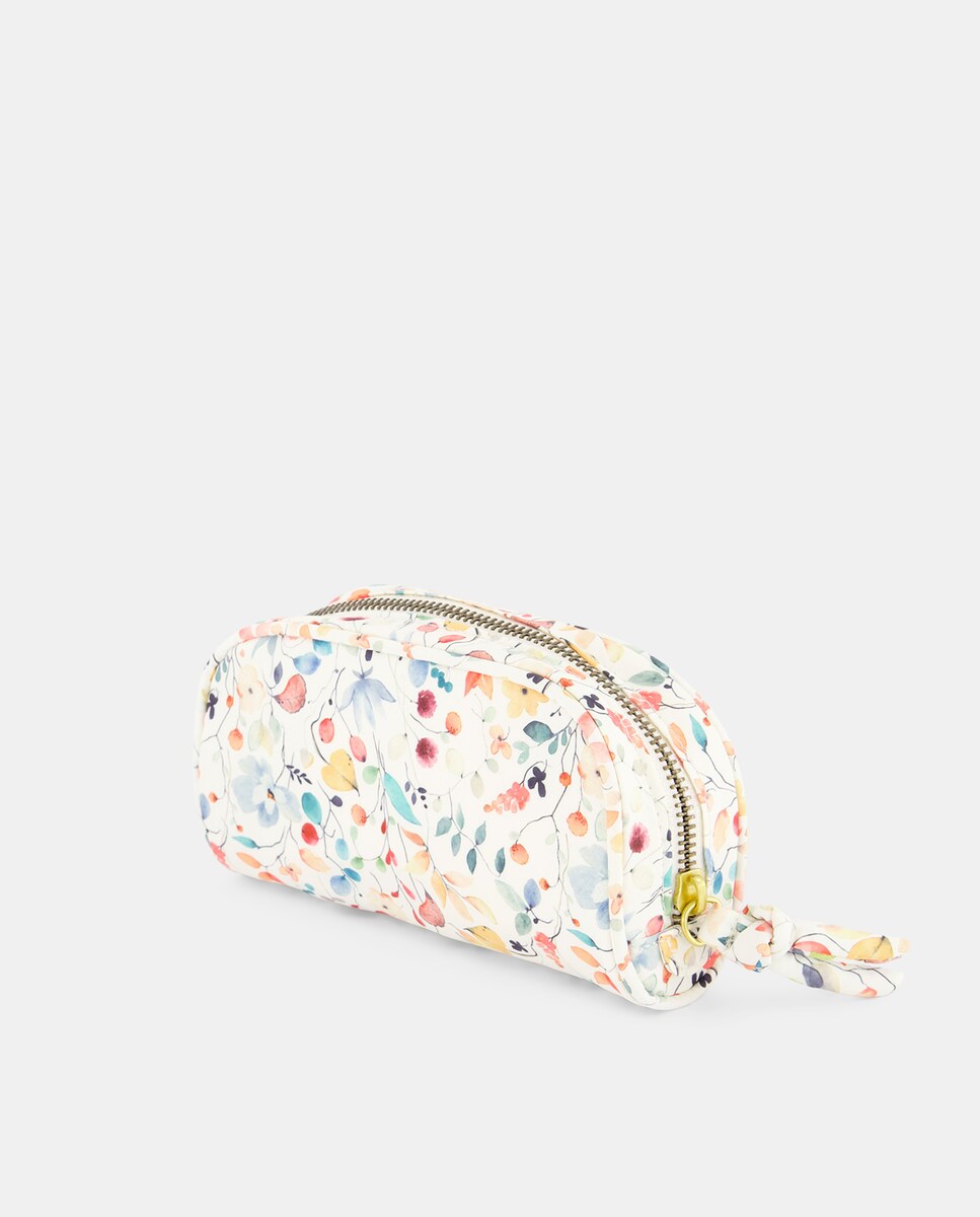 Necessaire pequeno com estampado floral Amarelo-2