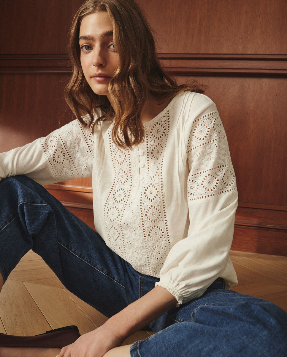 Camiseta Lisa Básica Con Cuello De Pico - Marron - Tallas Grandes - Mujer - 8.00