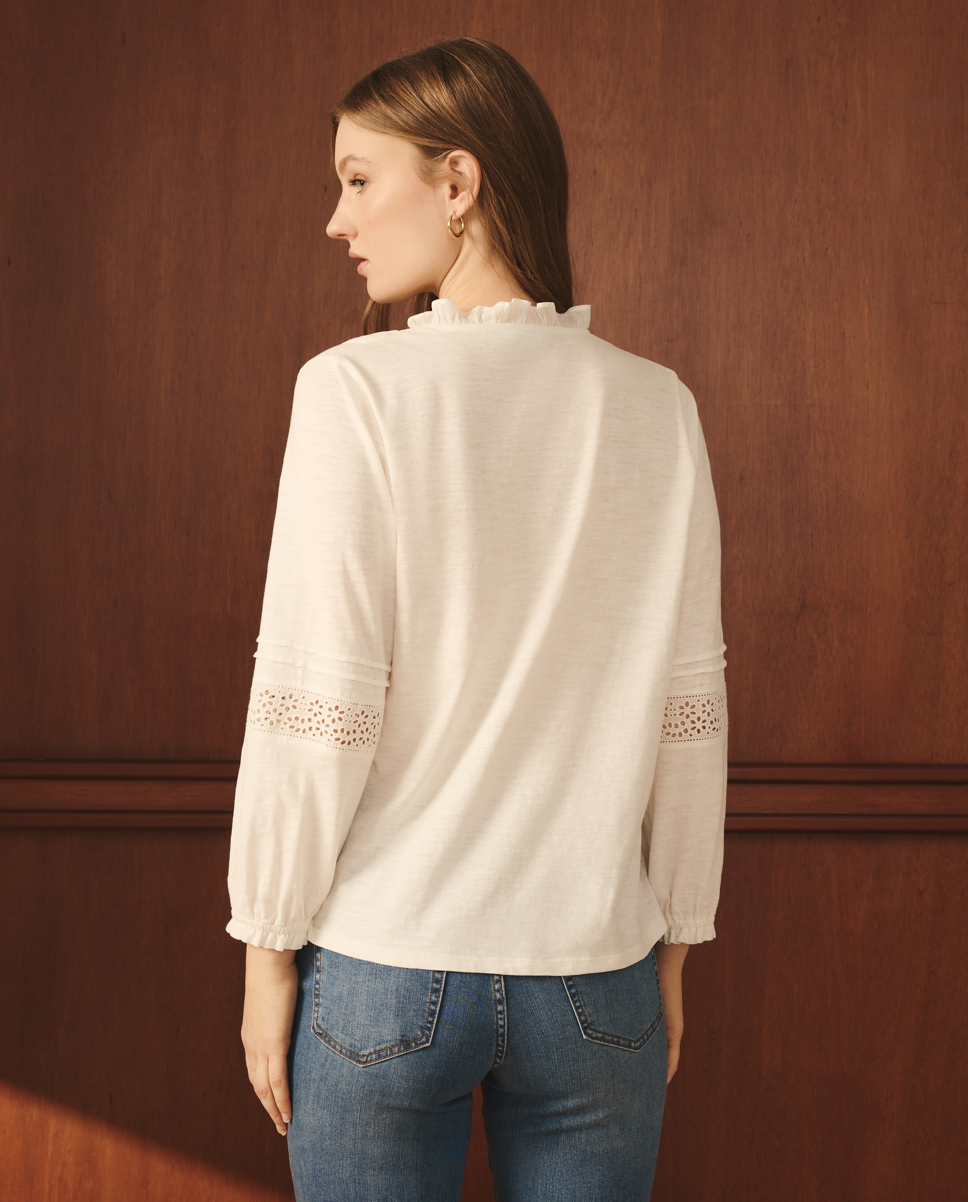Camiseta de mujer encajes y botones - Lloyd's - 120 Crudo 120 Crudo-4
