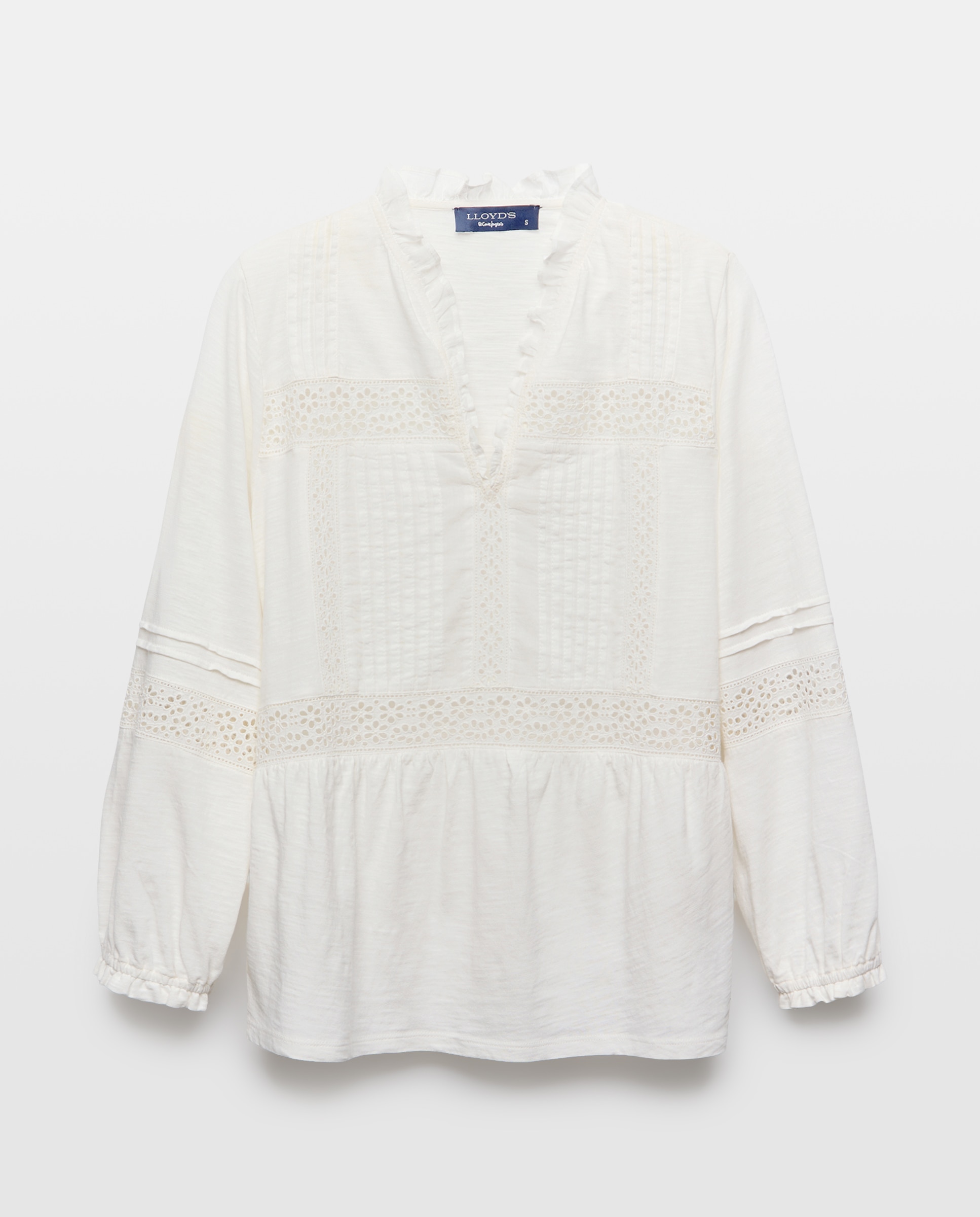 Camiseta de mujer encajes y botones - Lloyd's - 120 Crudo 120 Crudo-5