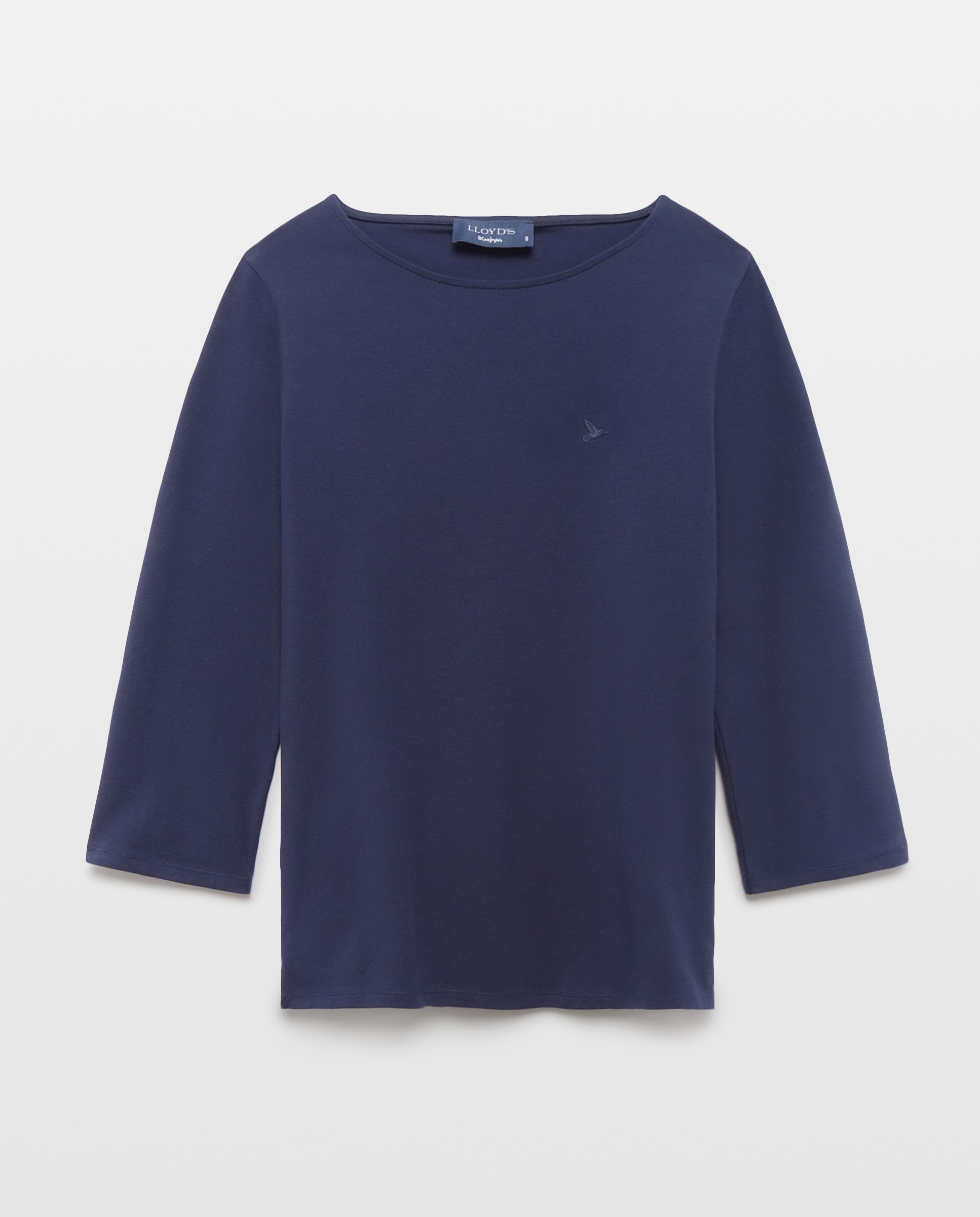 Camiseta de manga 3/4 de mujer básica con cuello barco - Lloyd's - Azul marino Azul marino-4