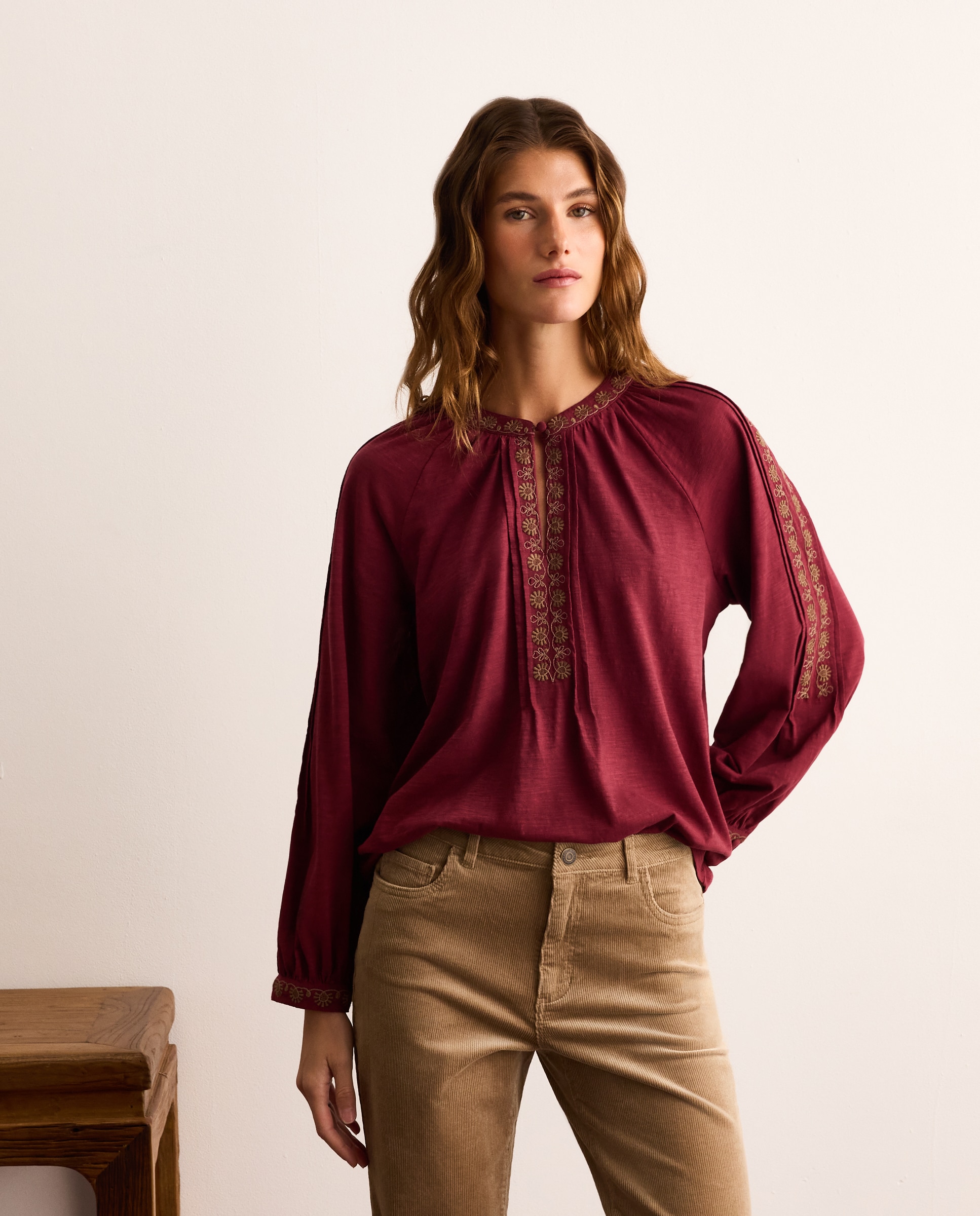 Imagen 1 de Camiseta manga larga de mujer con con cuello mao - Lloyd's - 291 Berenjena 291 Berenjena