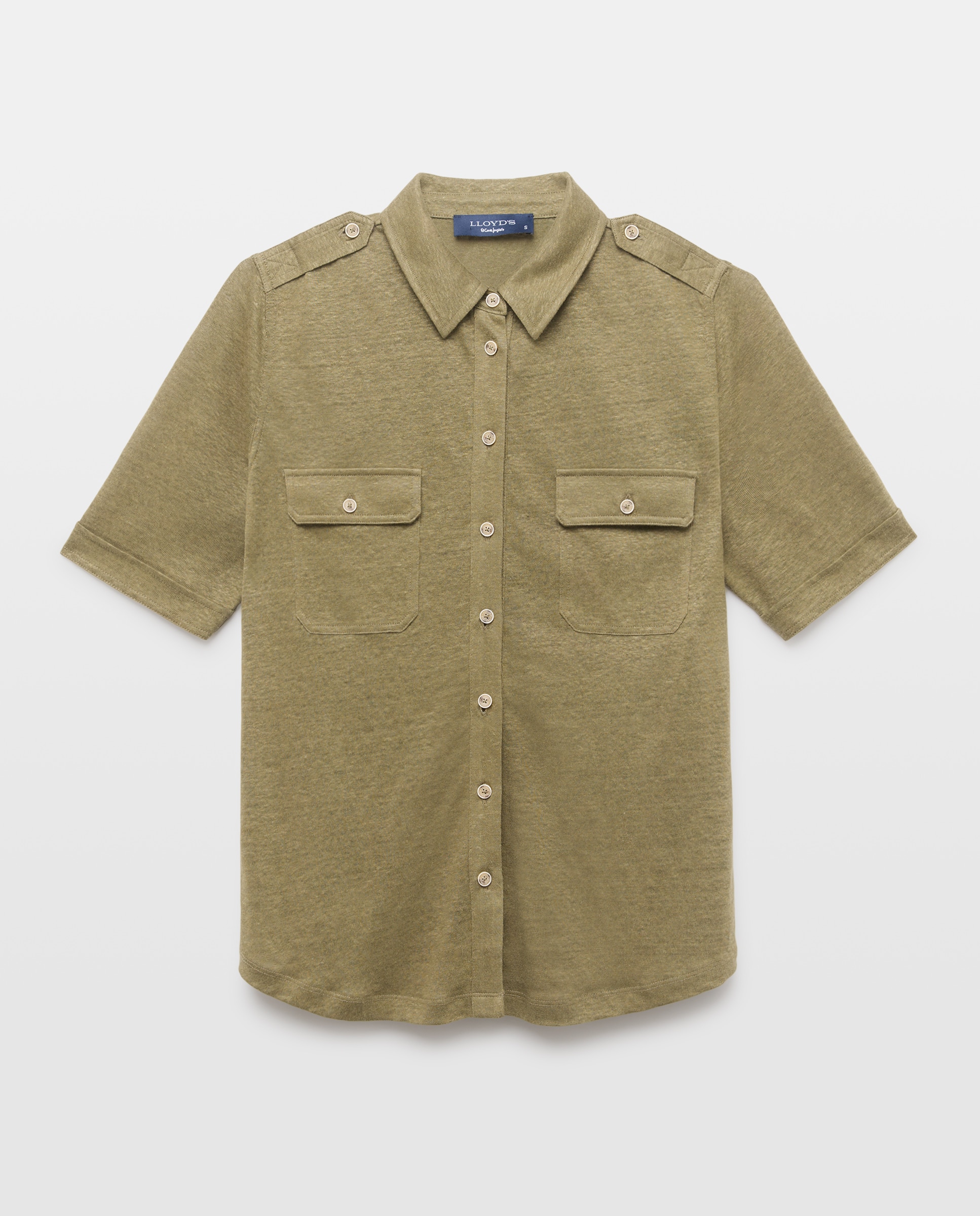 T-shirt 100% Linho com Bolso no Peito 520 Caqui-4