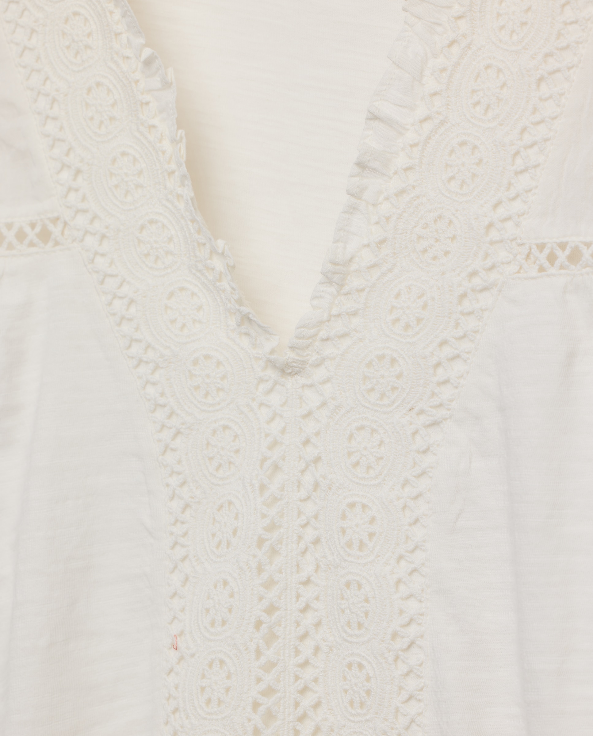 Camiseta de mujer volante romántica - Lloyd's - 471 Índigo Blanco roto-6