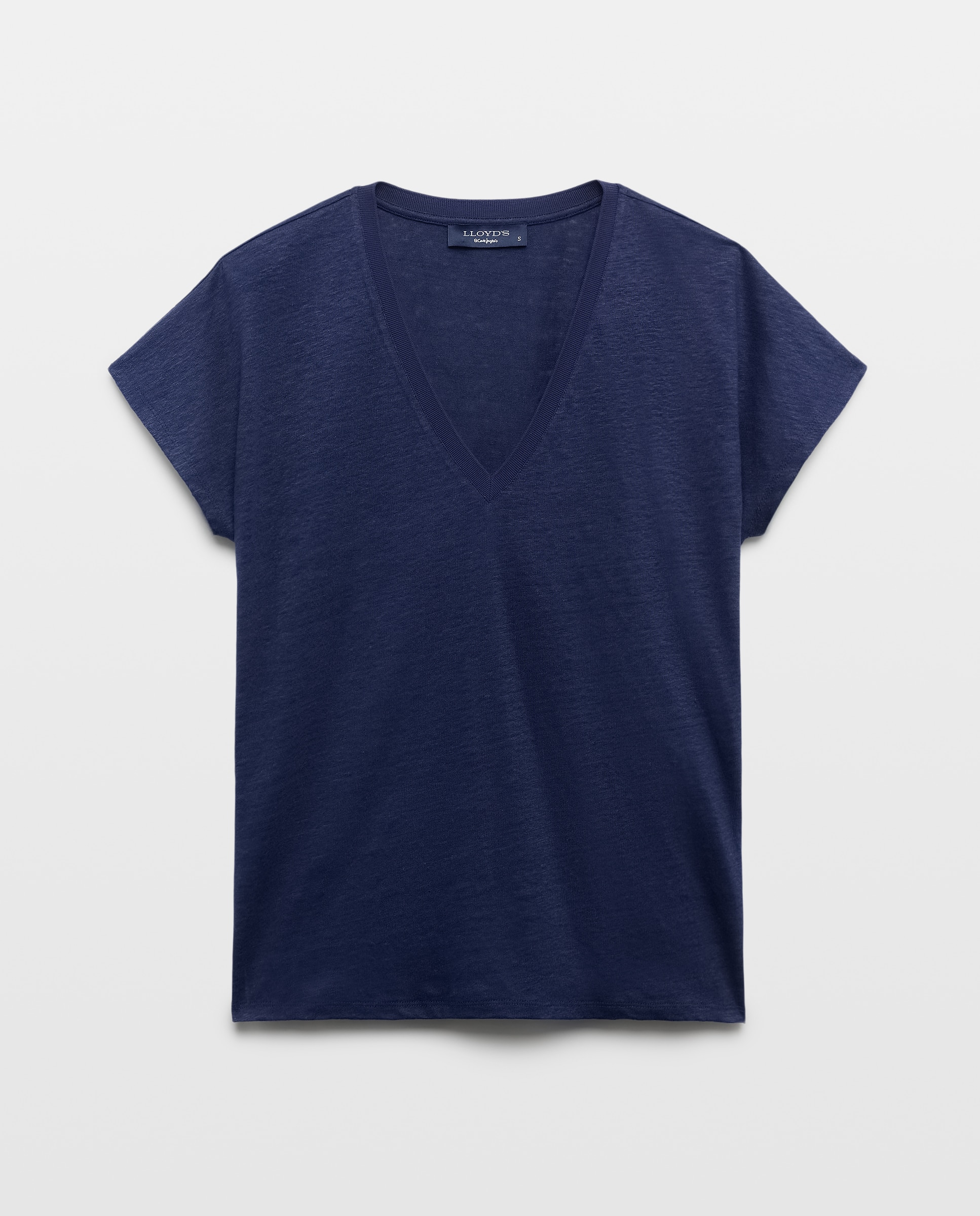Lloyd's - Camiseta de mujer de lino con manga caída en pico.