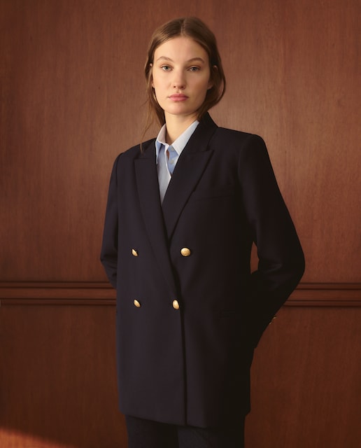 Imagen 0 de Blazer de lana liso de mujer