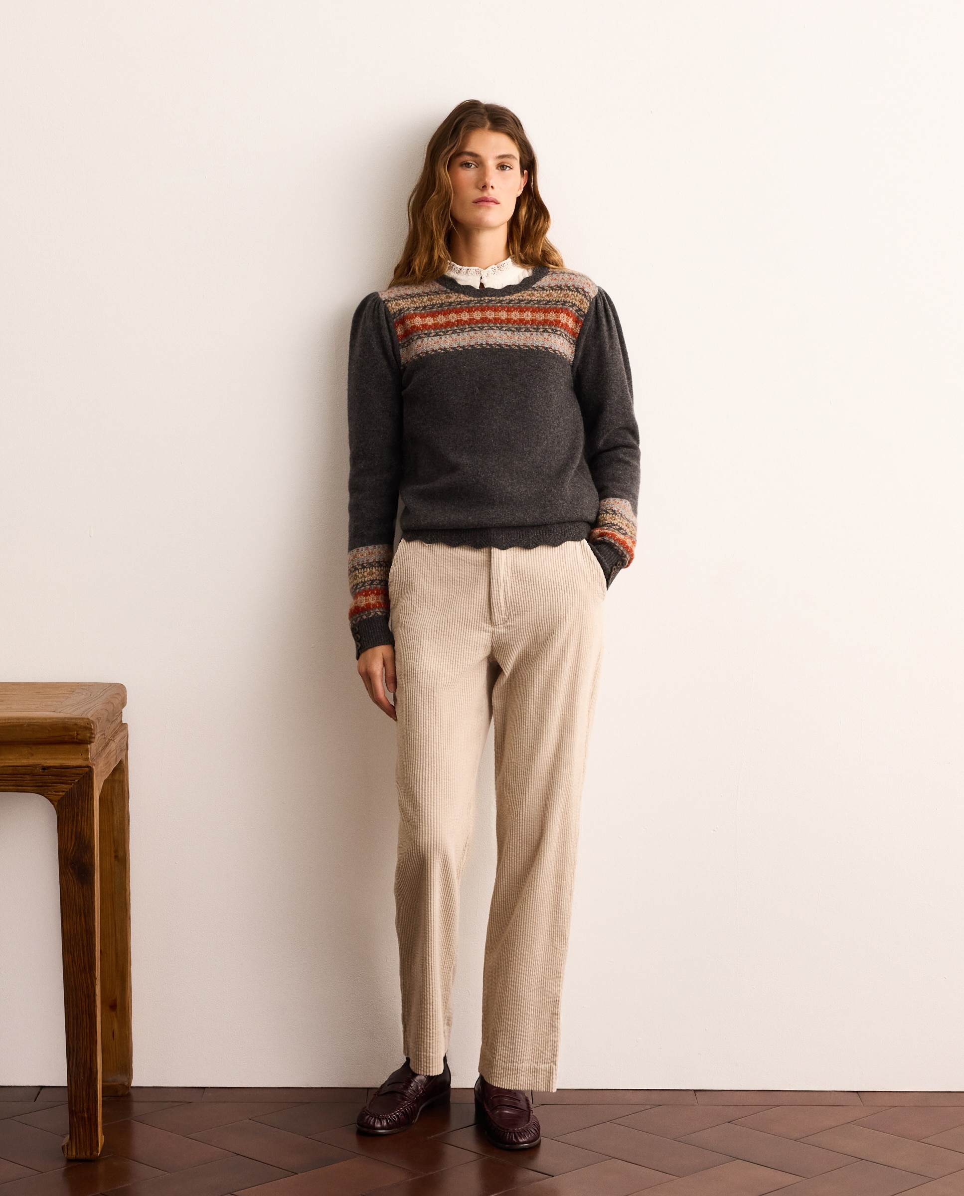 Pantalón de pana gruesa de mujer - Lloyd's - 120 Crudo 120 Crudo-1