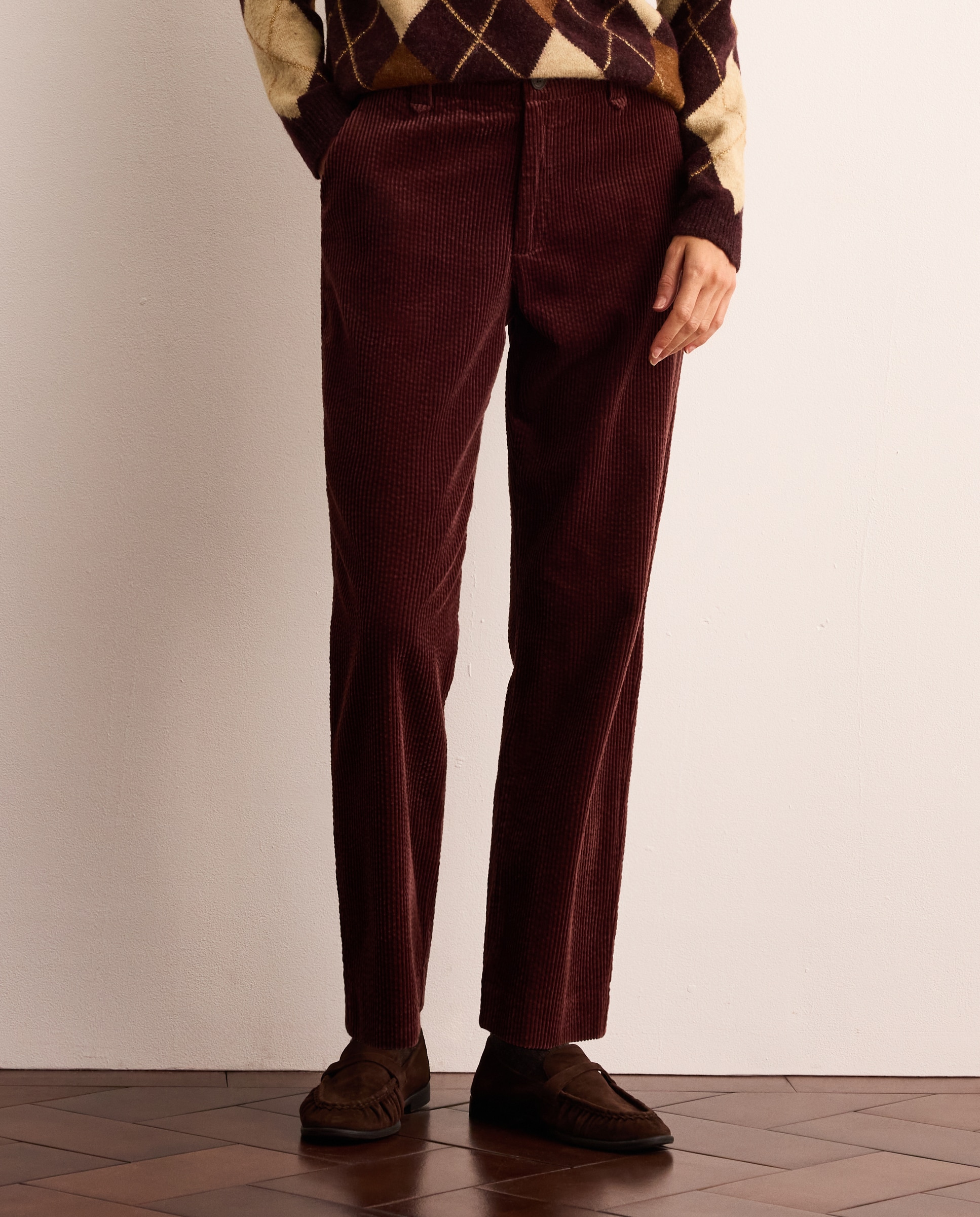 Pantalón de pana gruesa de mujer - Lloyd's - Ciruela Ciruela-2