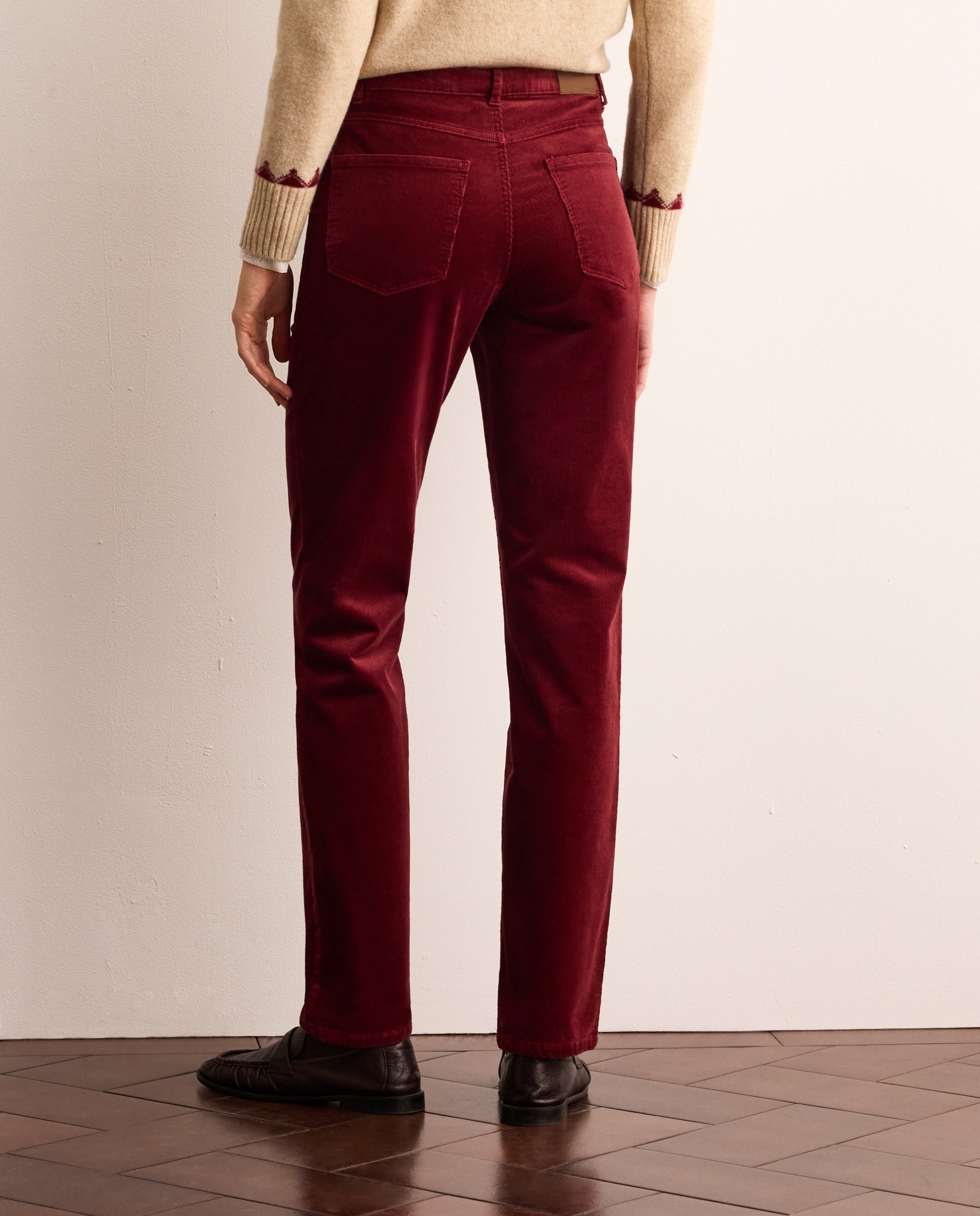 Pantalón pana de mujer semipitillo - Lloyd's - Ciruela Ciruela-3