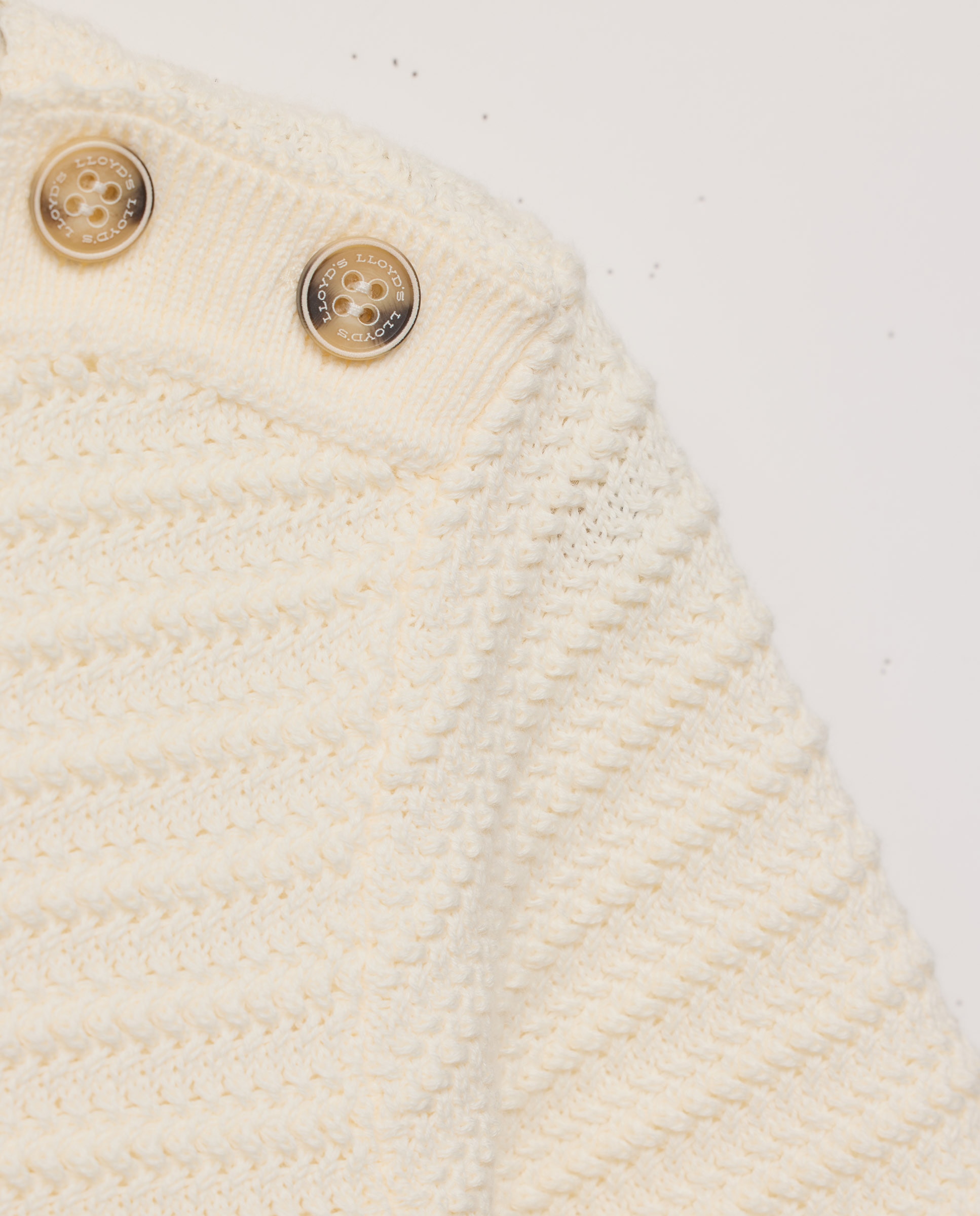 Camisola de Malha às Riscas com Botões no Ombro Branco-marfim-6