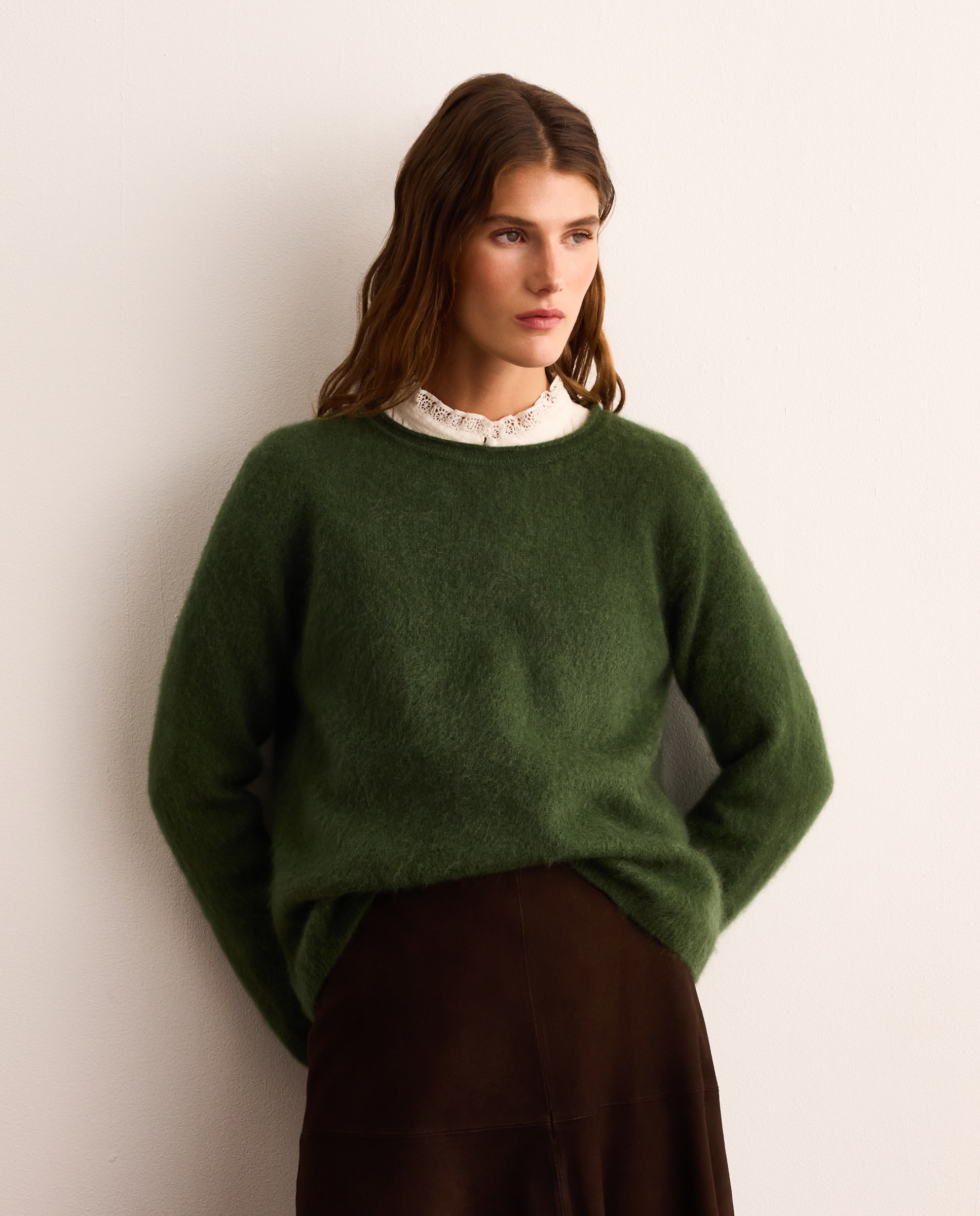 Jersey de mujer con cuello caja y detalle de pelo - Lloyd's - 500 VERDE 500 VERDE-1