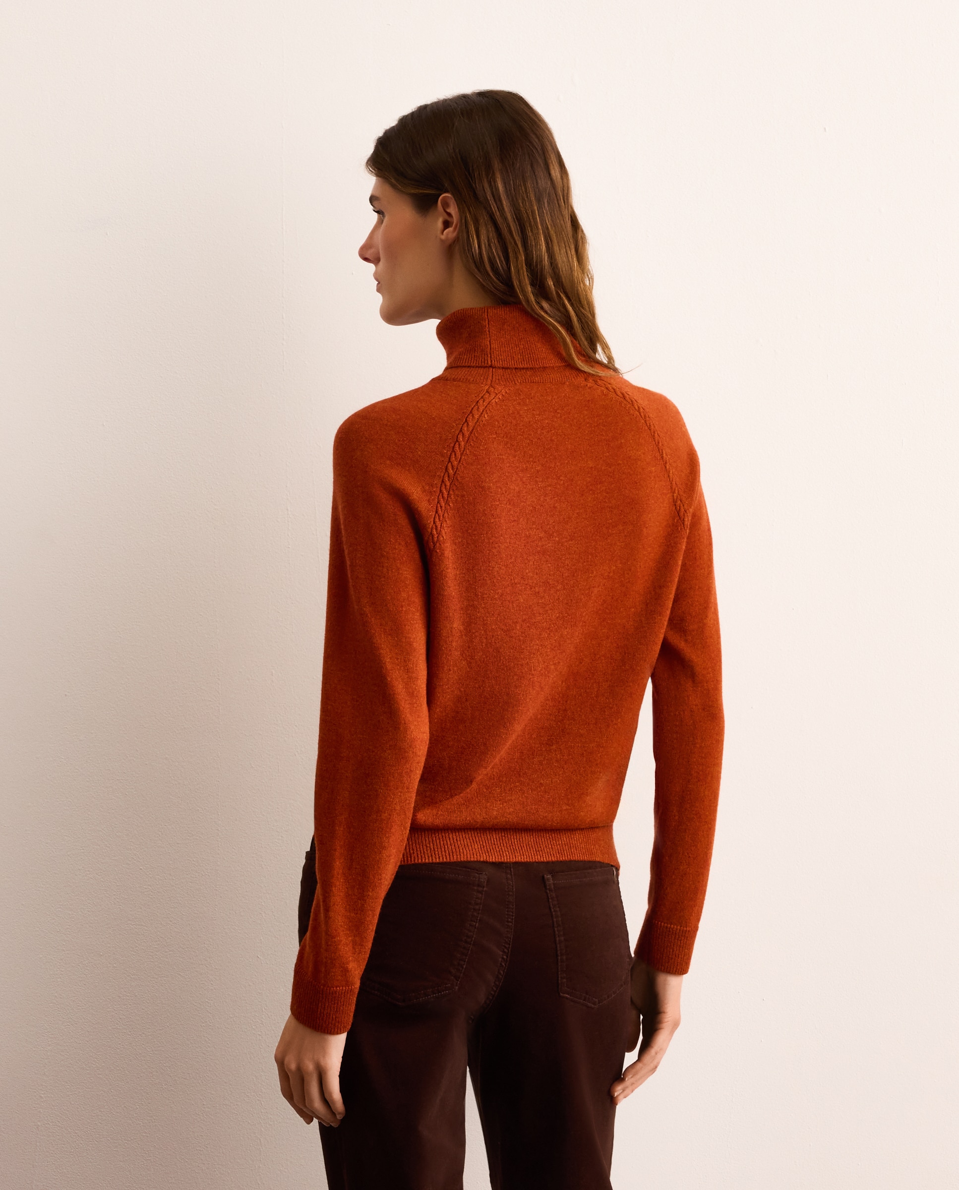 Jersey de mujer con manga larga y cuello cisne - Lloyd's - Naranja quemado Naranja quemado-3