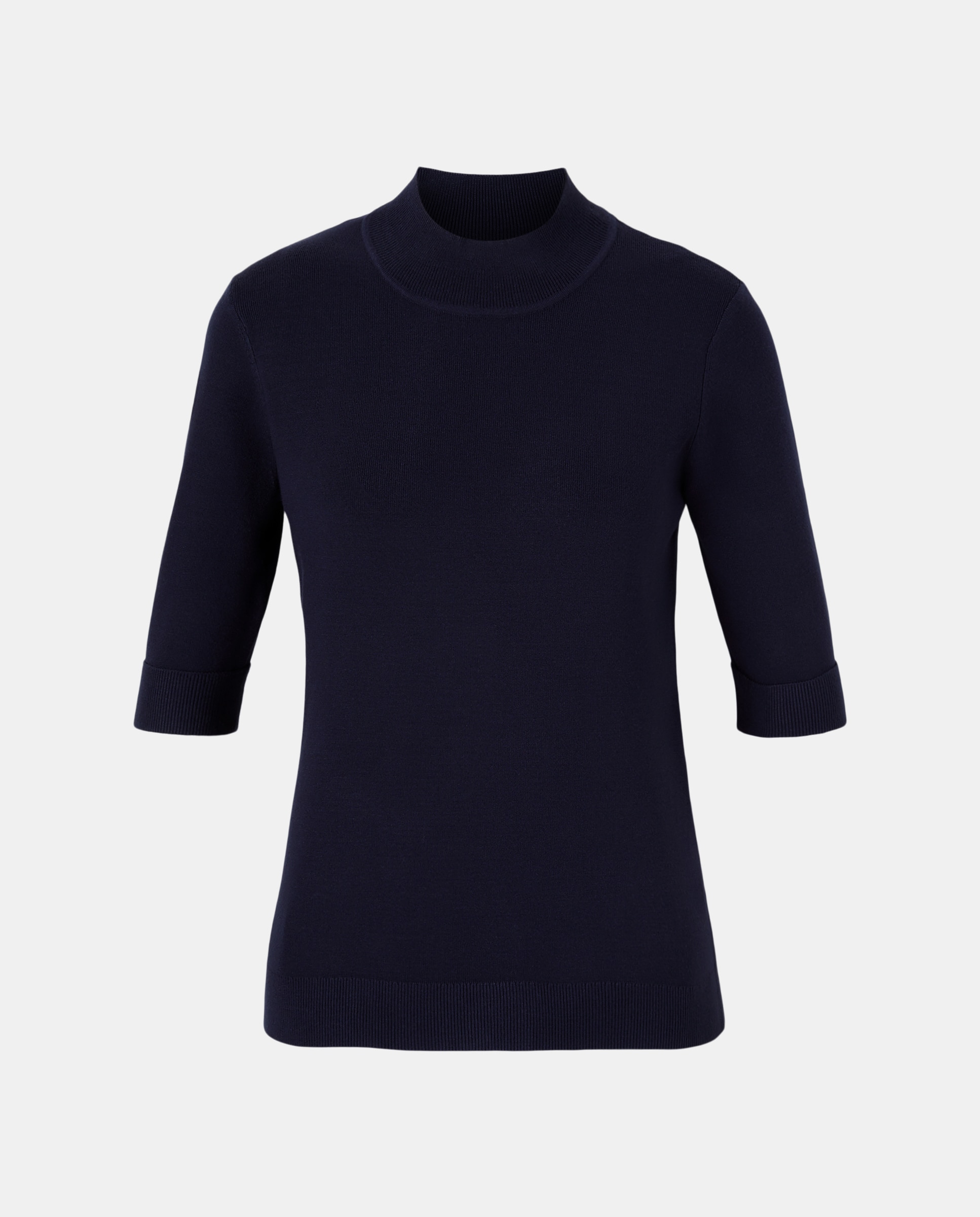 Camisola de Malha Lisa de Viscose Azul-marinho-4