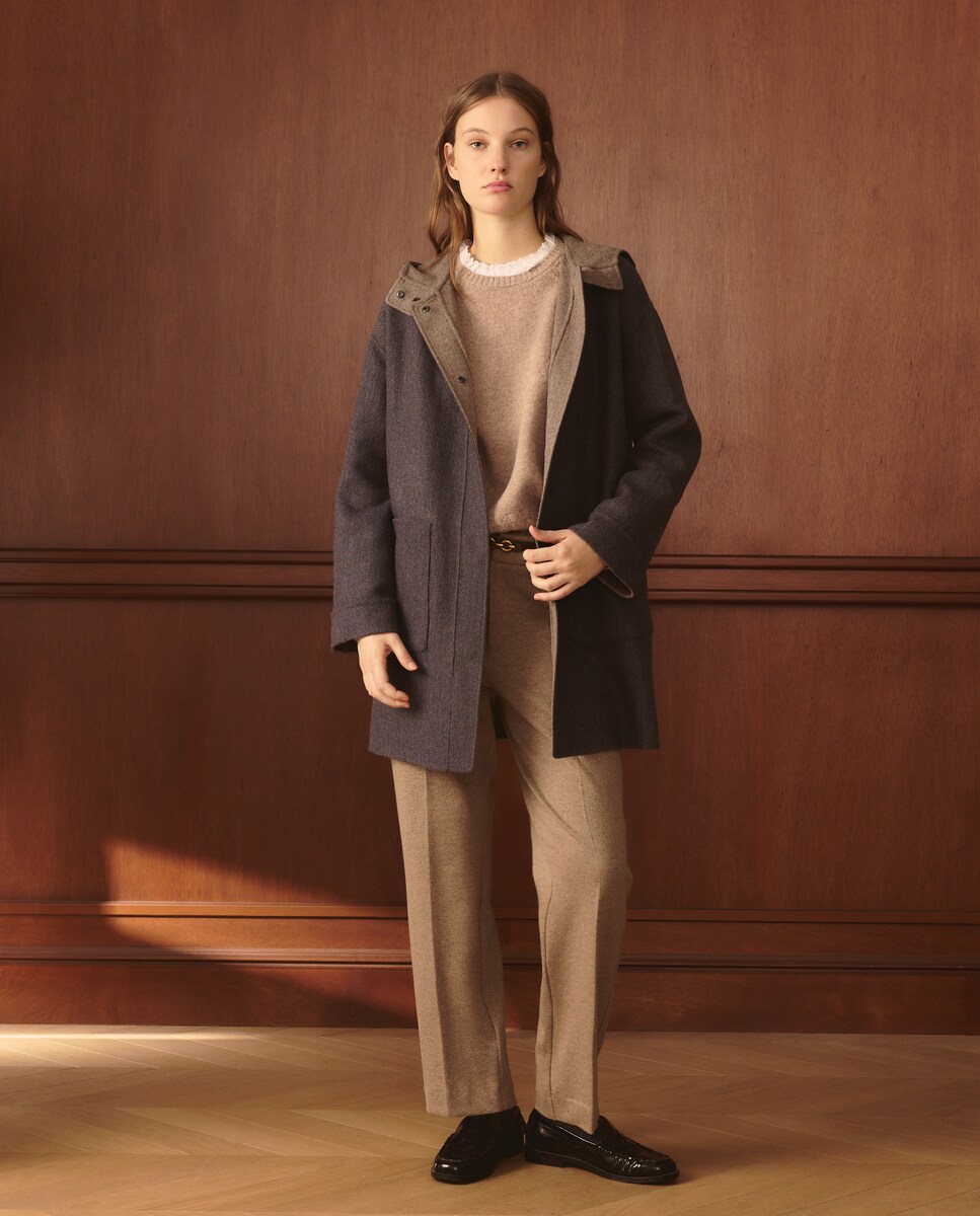 Camisola de Malha de Lã com Manga Comprida 820 Cinzento Médio-2