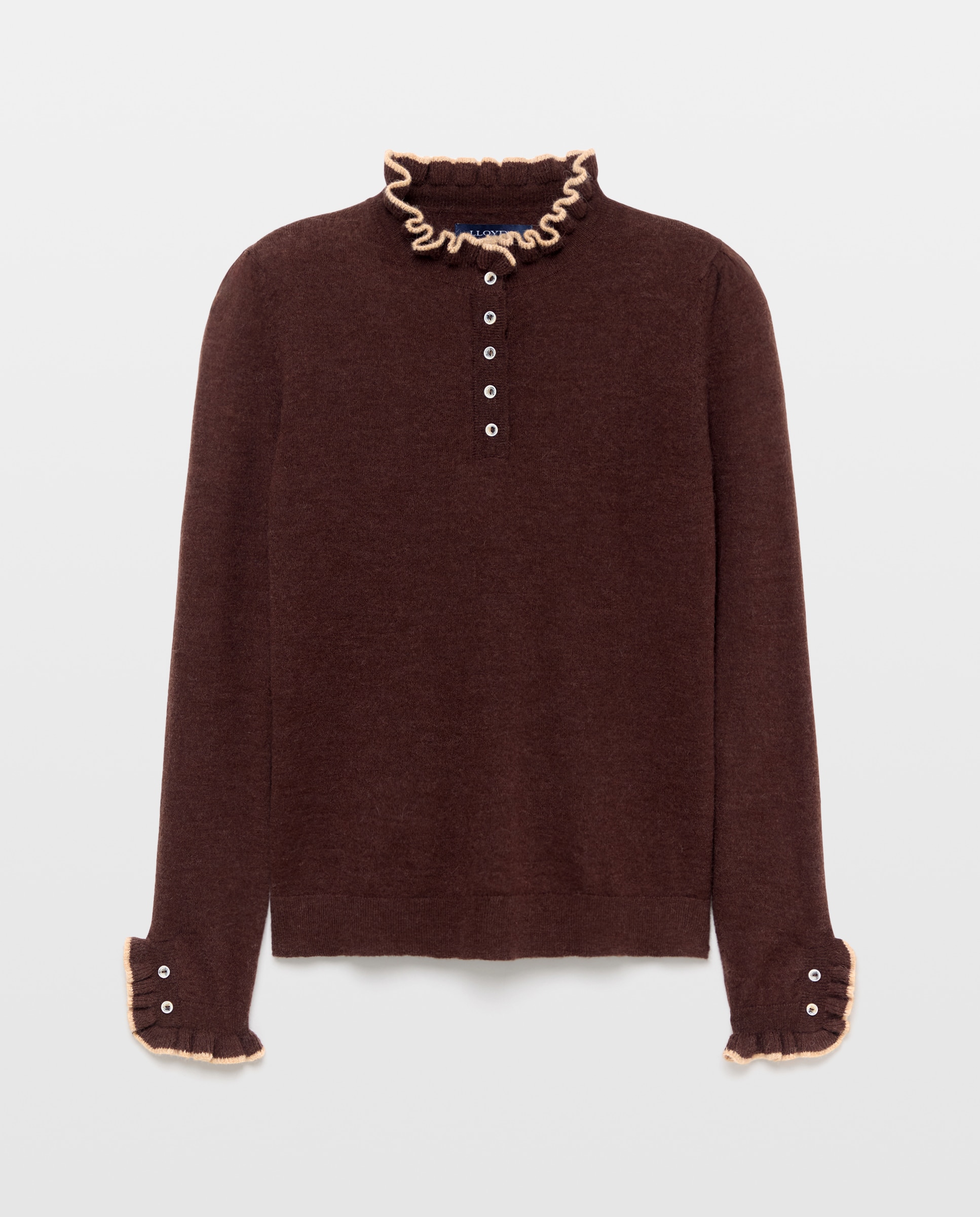 Jersey manga larga de mujer con cuello polo - Lloyd's - Naranja quemado Naranja quemado-5