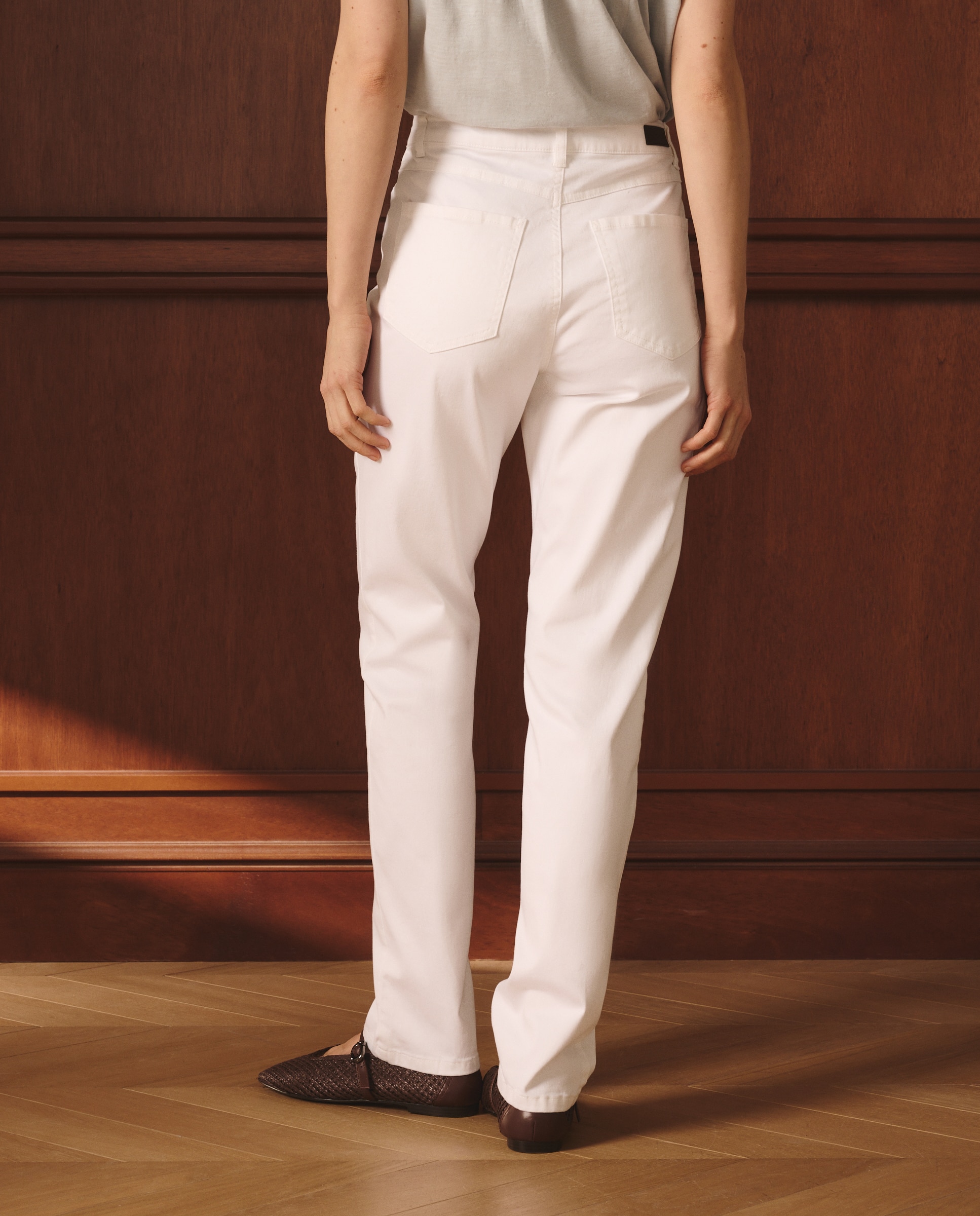 Pantalón básico de mujer de tipo semipitillo - Lloyd's - Blanco Blanco-3