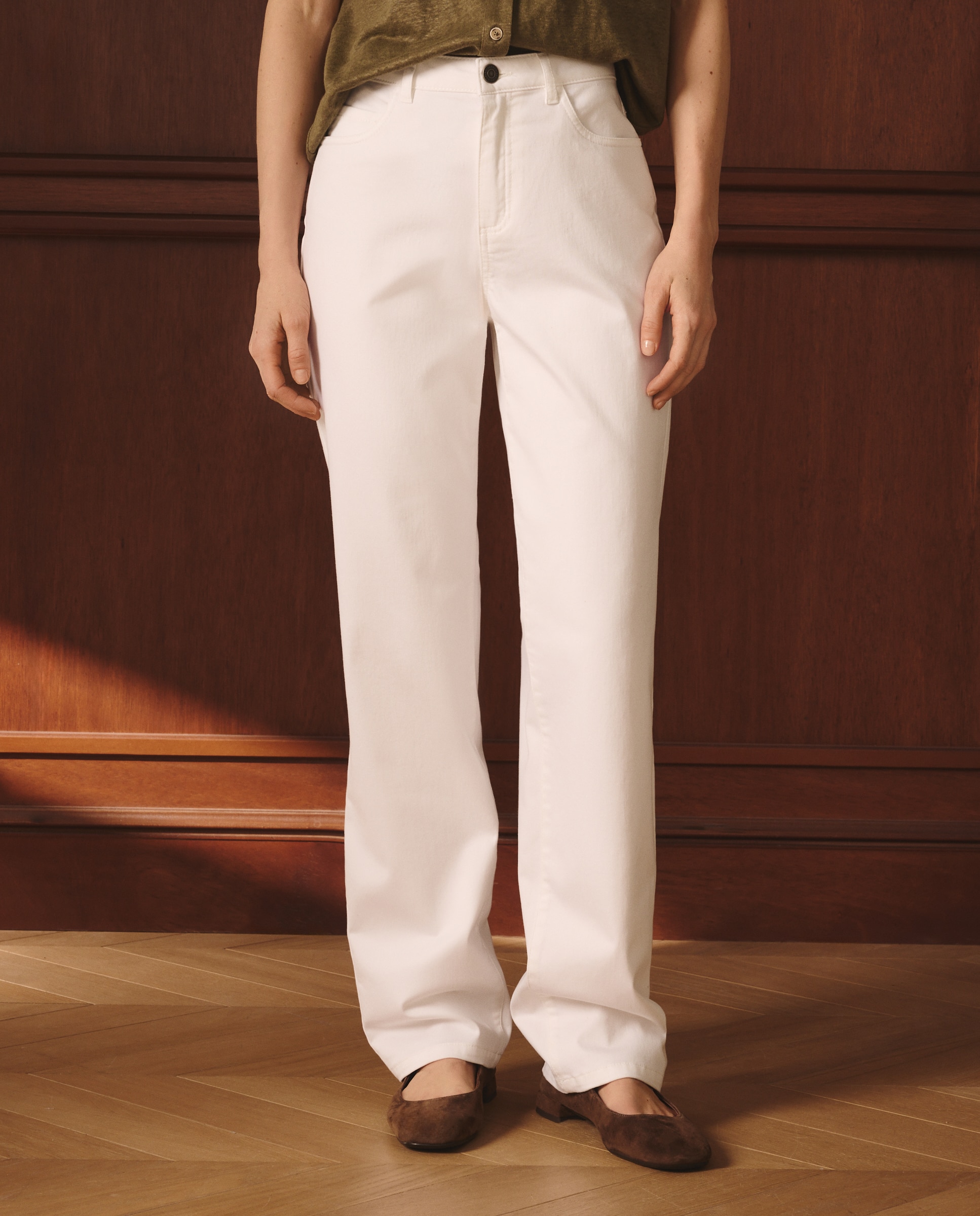 Pantalón básico de mujer de tipo recto - Lloyd's - 850 Piedra Blanco-2