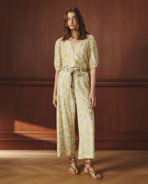 Imagen 0 de Pantalones de algodón estampados de mujer