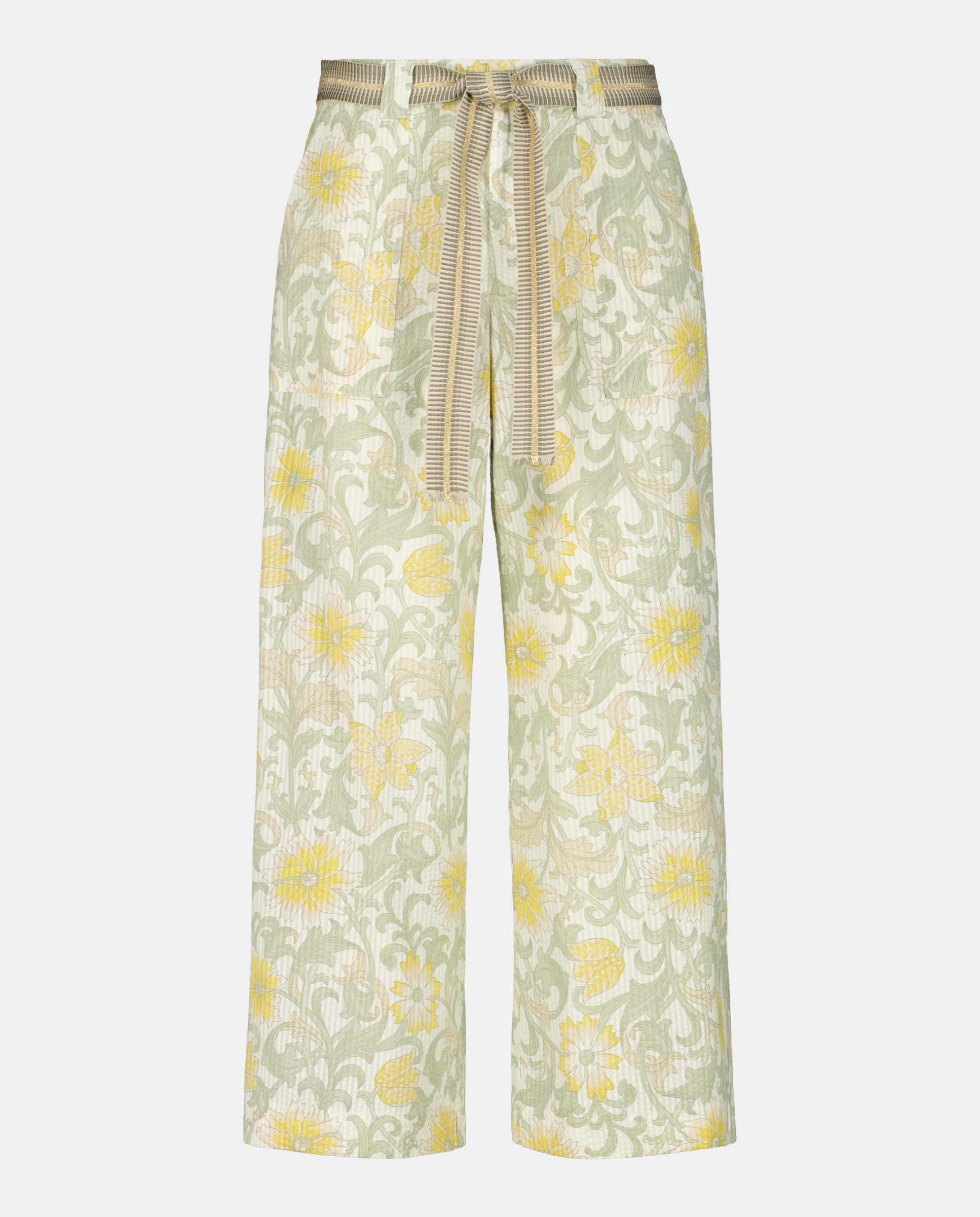 Calças de Algodão Estampadas Amarelo-4