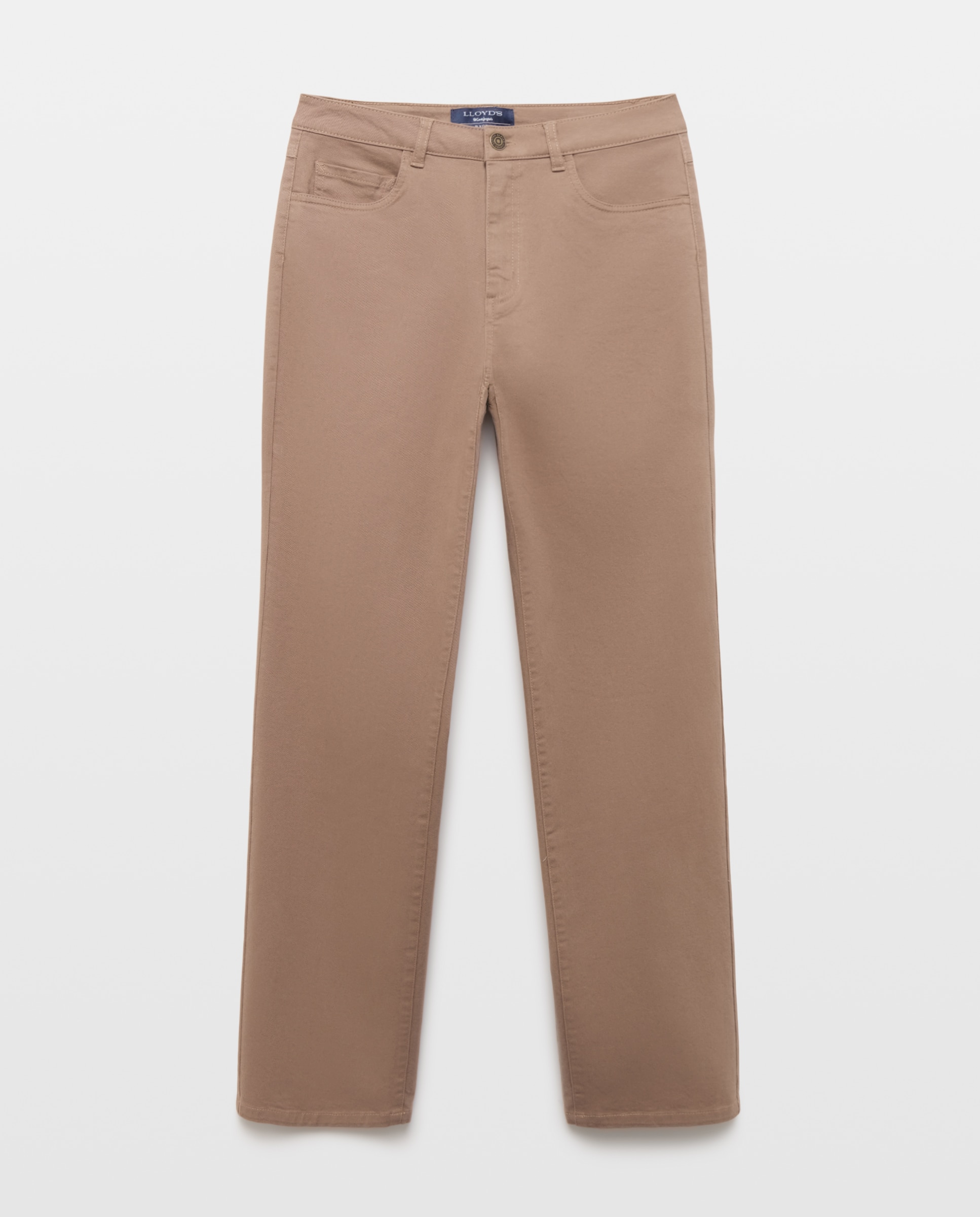 Pantalón recto liso de mujer - Lloyd's - Visón oscuro Visón oscuro-4