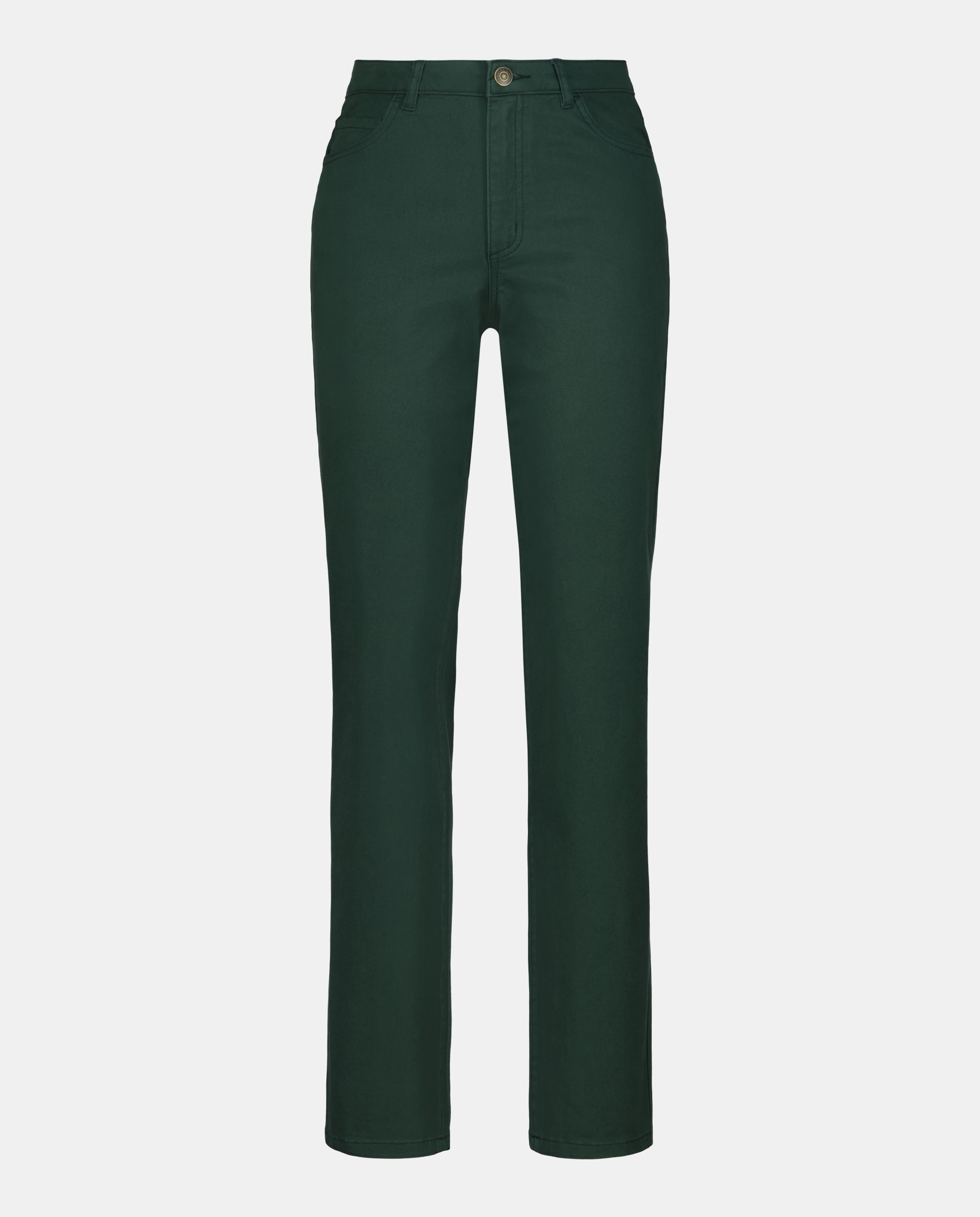 Calças Regular Lisas 530 Verde Escuro-4