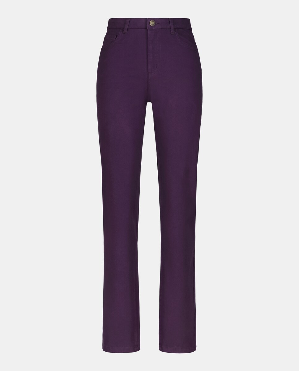 Calças Regular Lisas Roxo-4