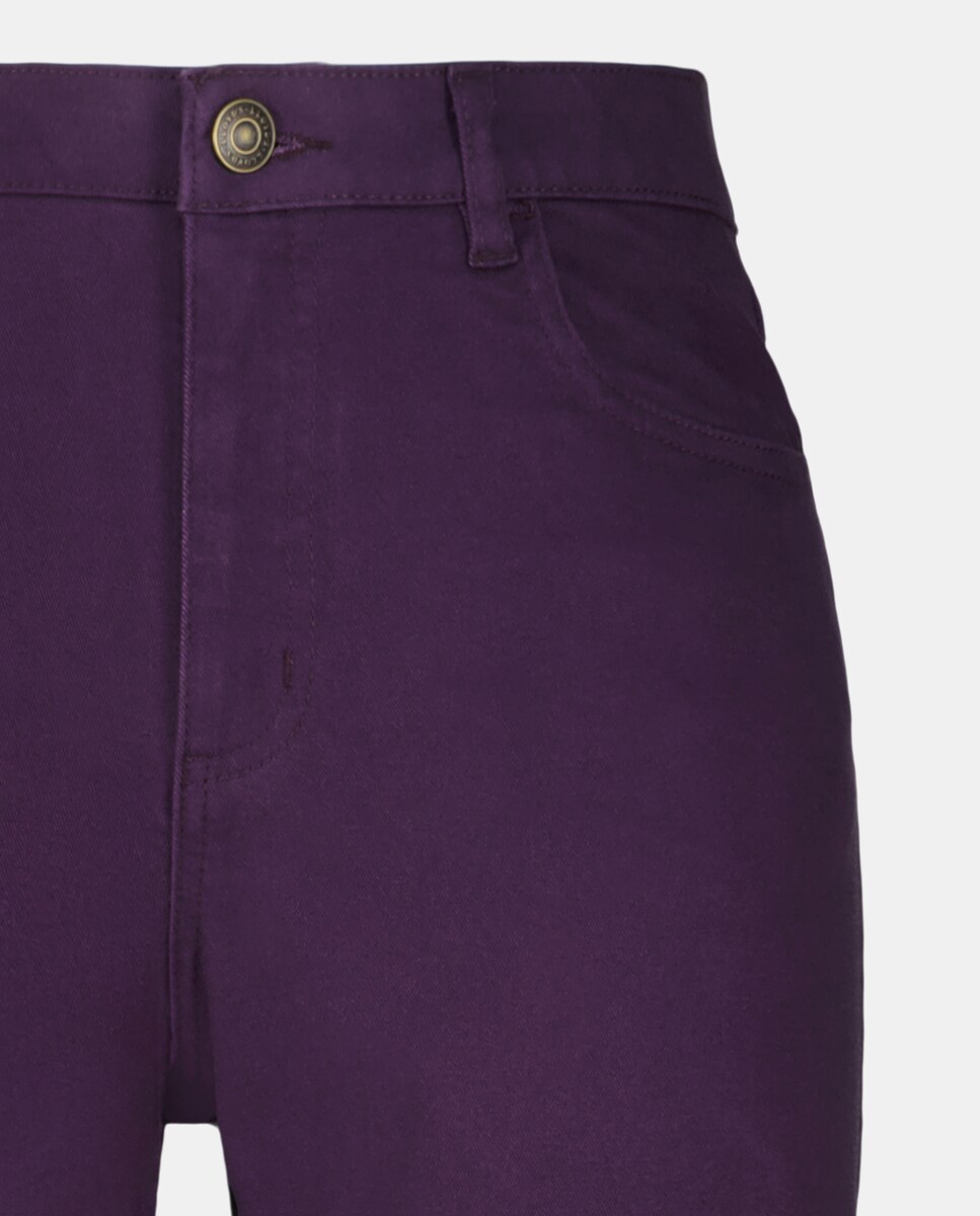 Calças Regular Lisas Roxo-5