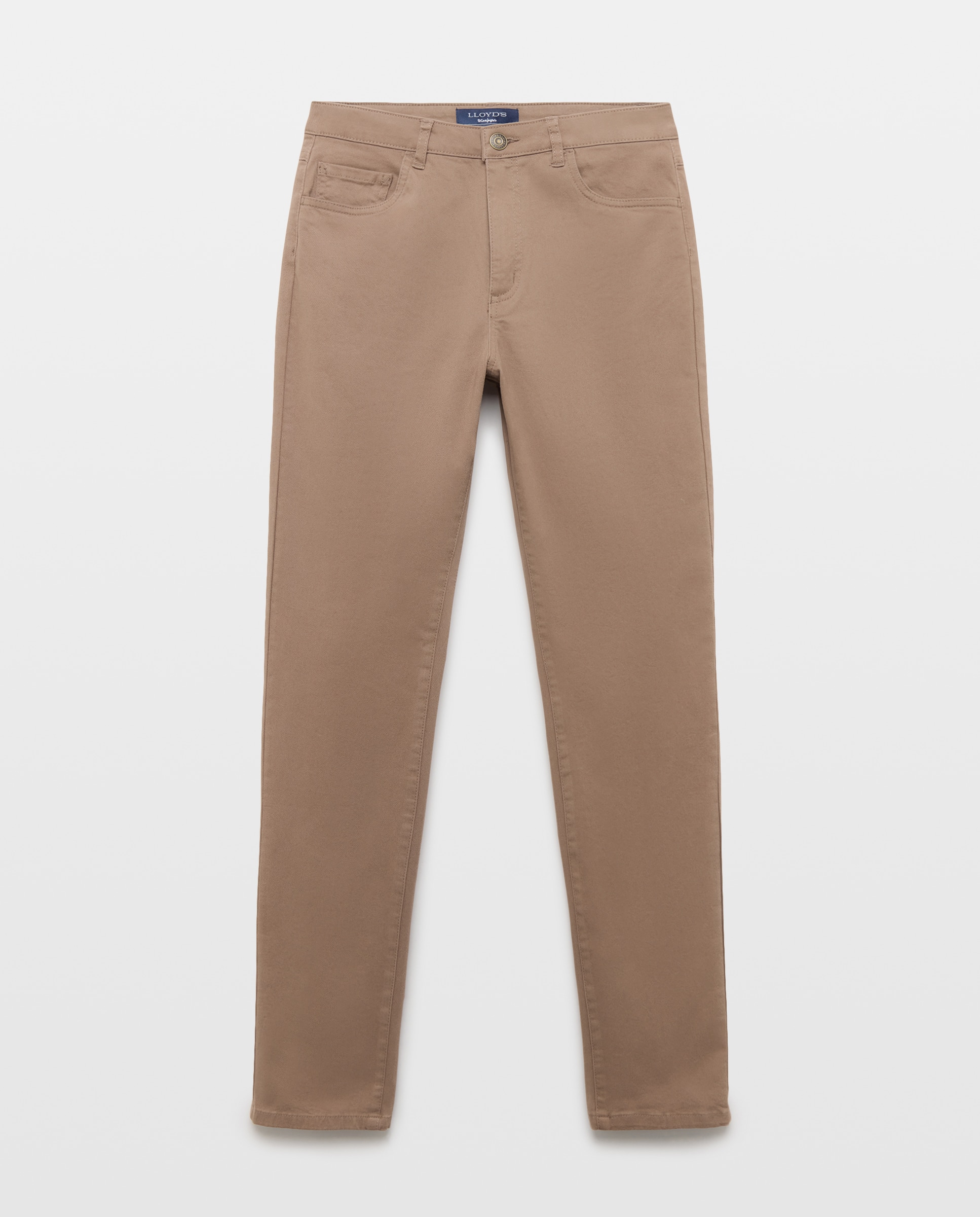 Pantalón semipitillo liso de mujer - Lloyd's - Visón oscuro Visón oscuro-4