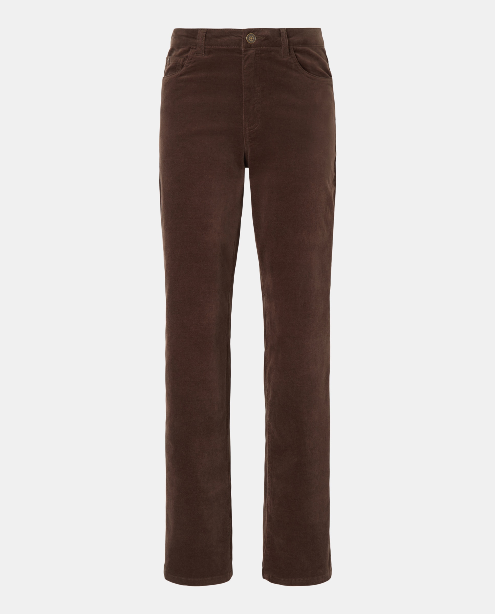 Calças Regular Lisas Castanho-4