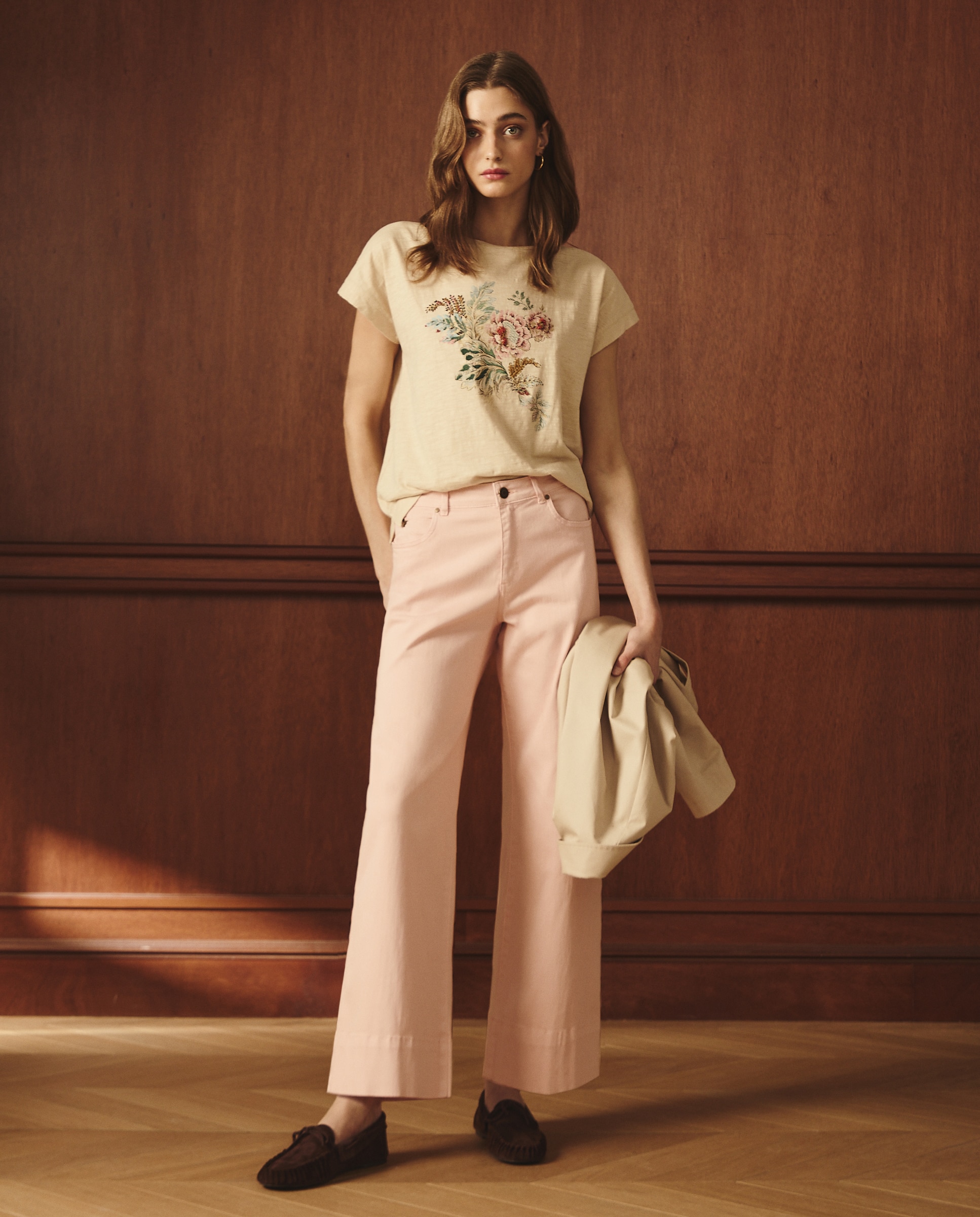 Imagen 1 de Vaquero cropped de mujer - Lloyd's - Blanco roto 230 Rosa oscuro