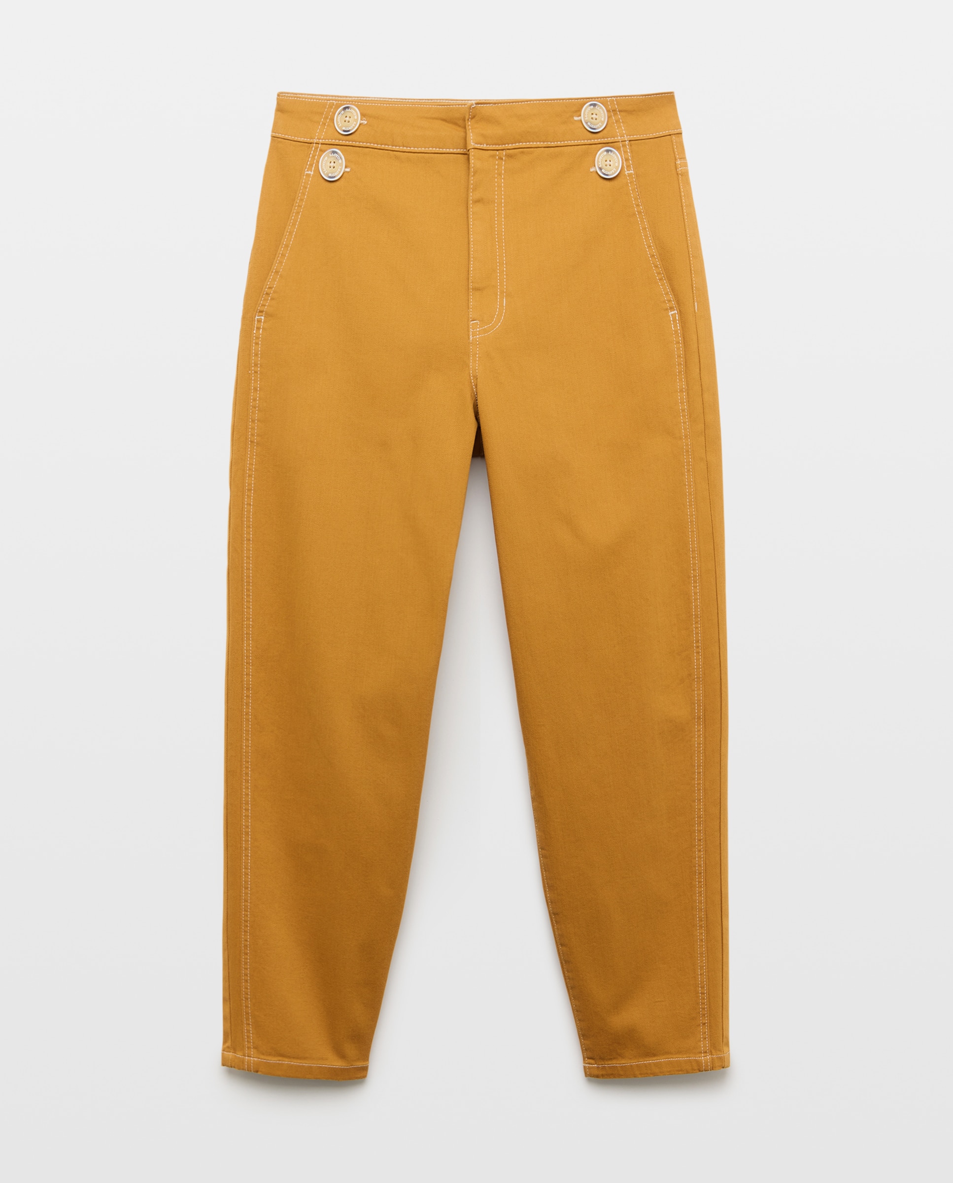 Pantalón recto de mujer liso - Lloyd's - 120 Crudo Mostaza-4