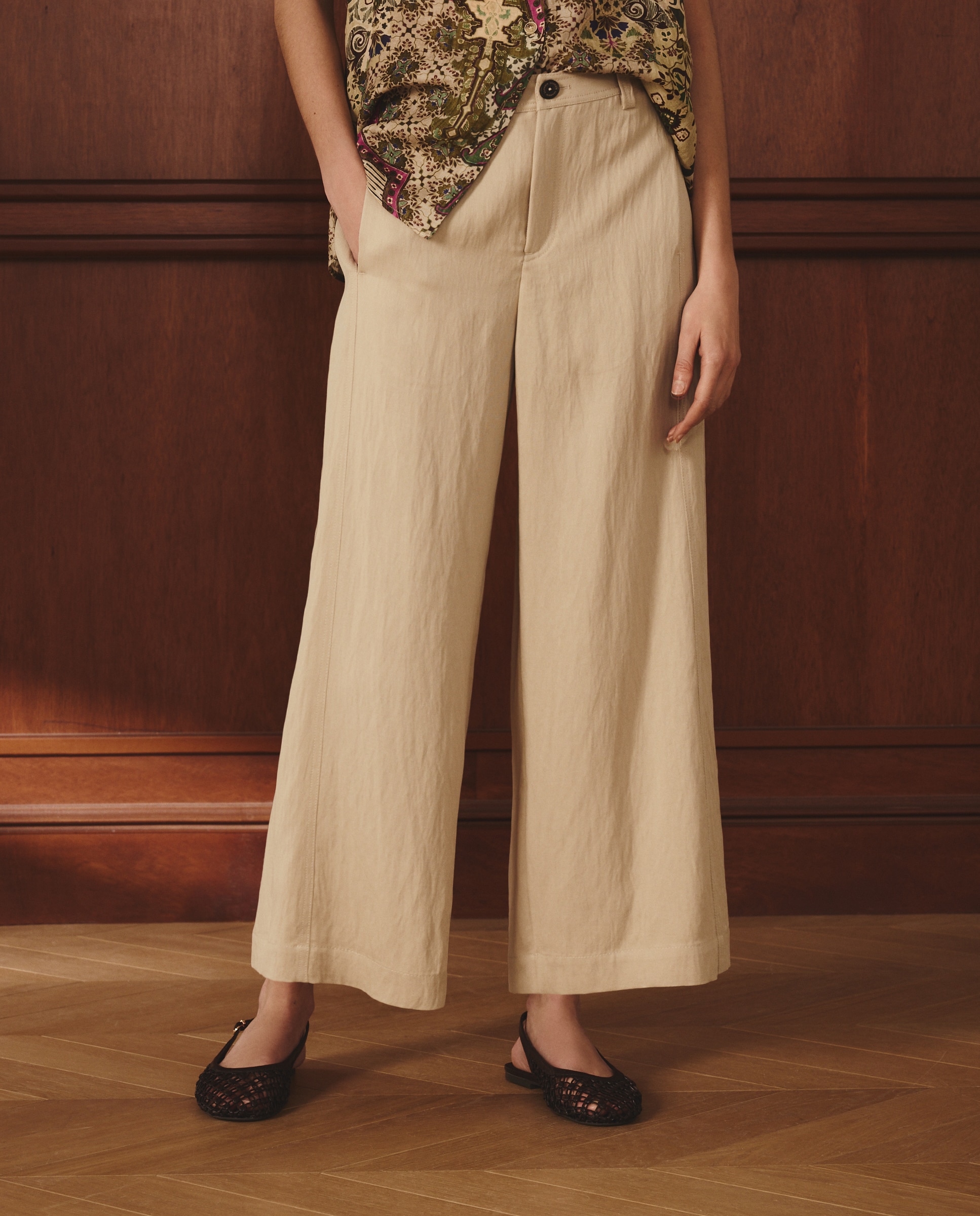Pantalón cropped de mujer - Lloyd's - Beige Beige-2