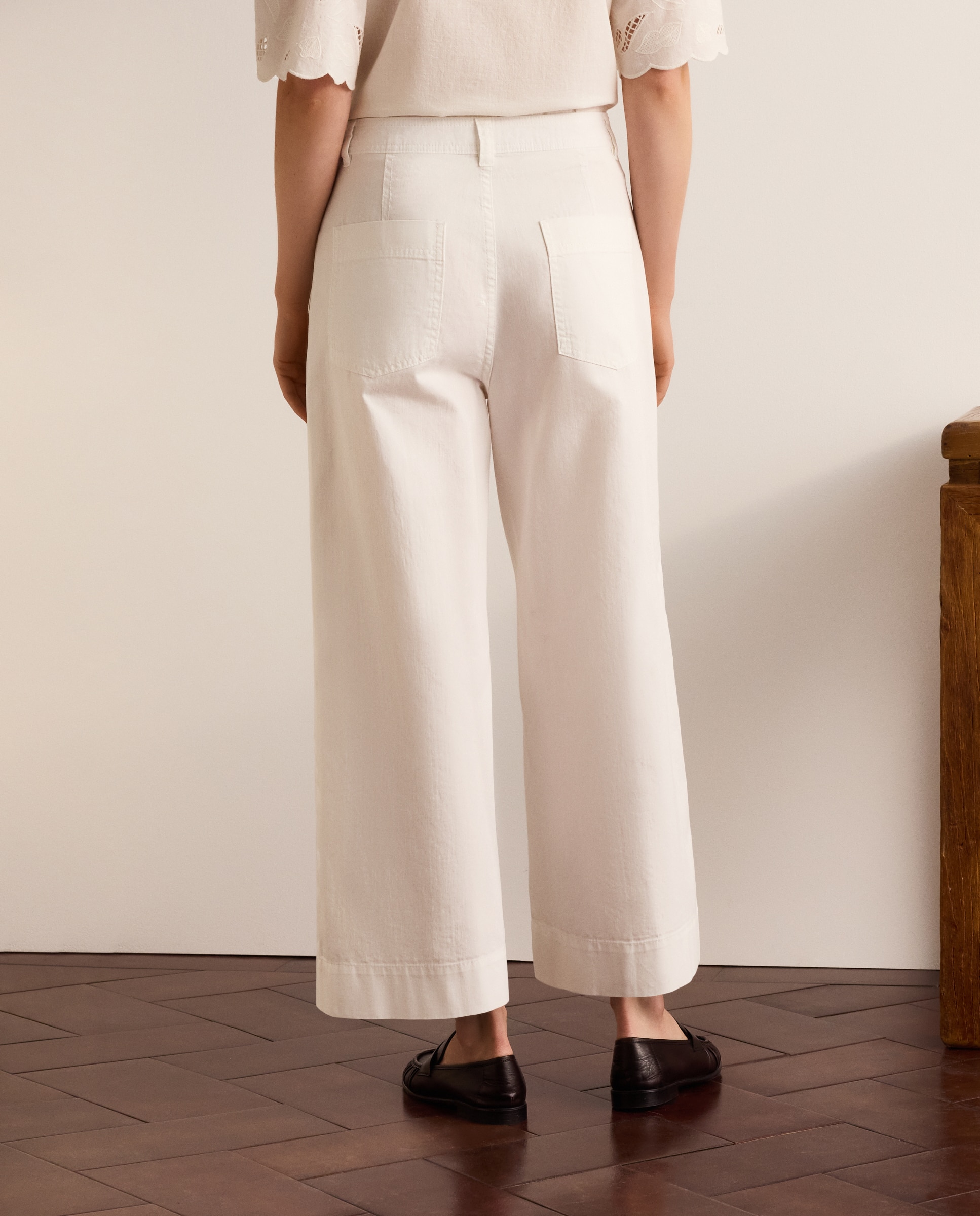 Pantalón cropped de mujer de algodón liso - Lloyd's - 120 Crudo 120 Crudo-3