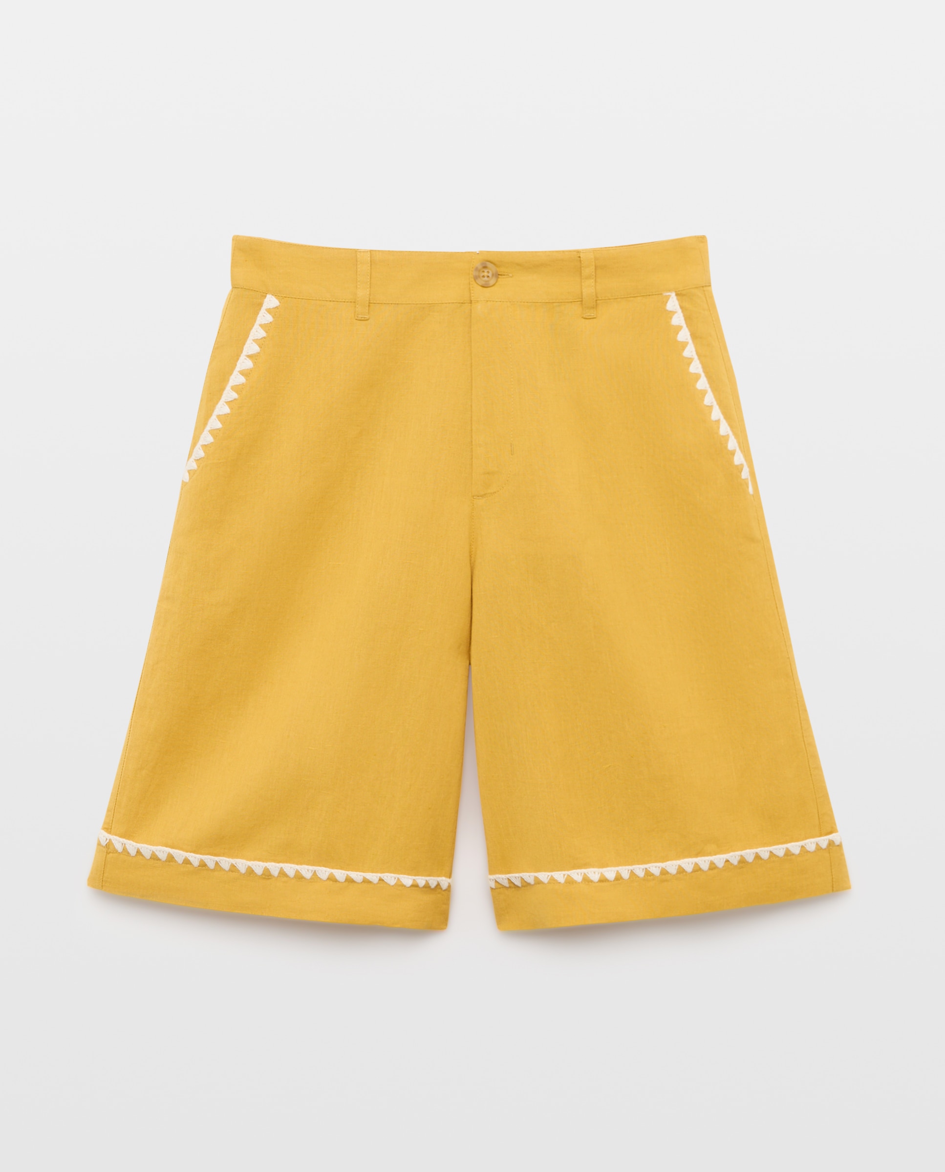 Bermudas de Linho 300 Amarelo-4