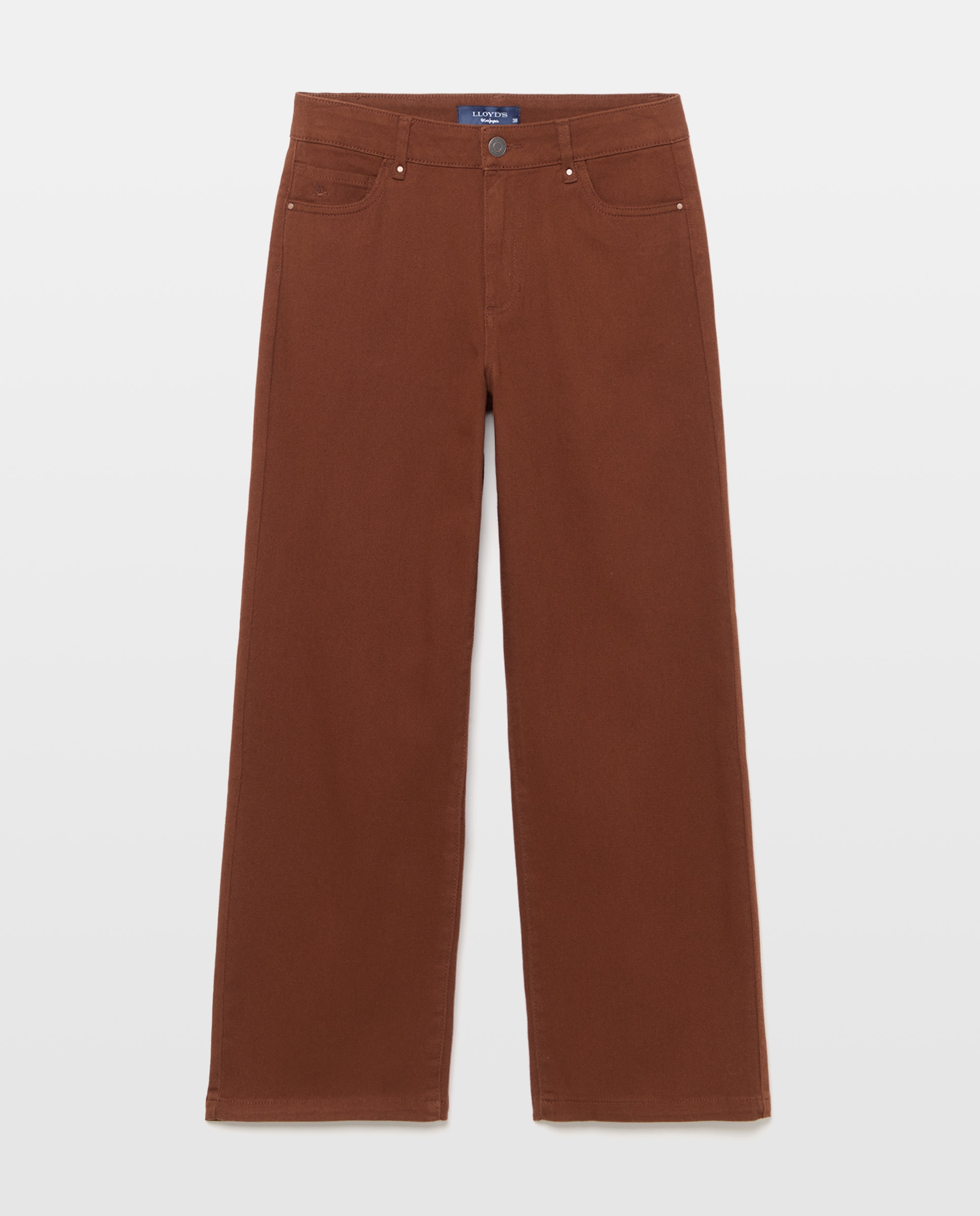 Pantalón ancho liso de mujer - Lloyd's - Marrón Marrón-4