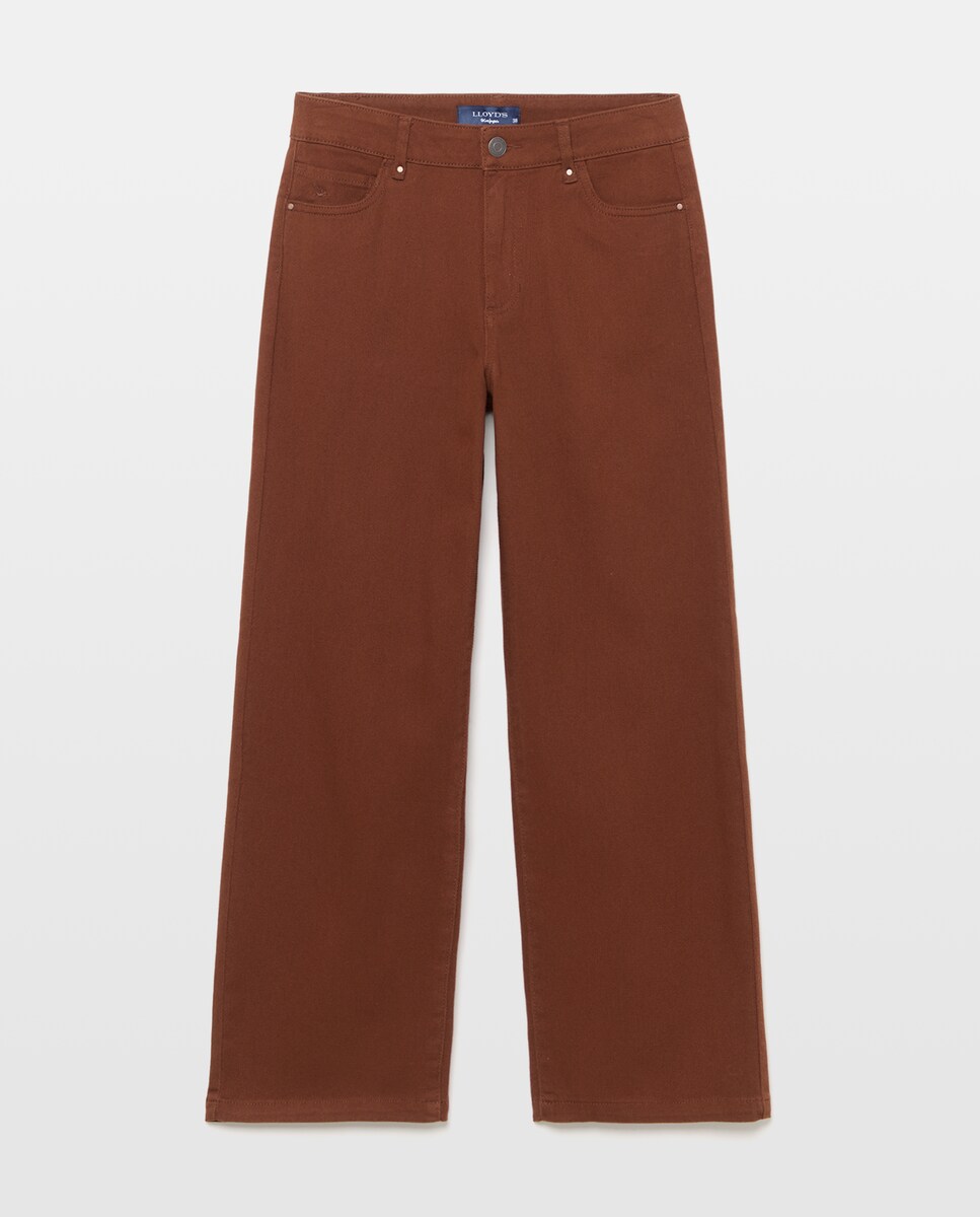 Imagen 0 de Pantalón ancho liso de mujer 120 Crudo