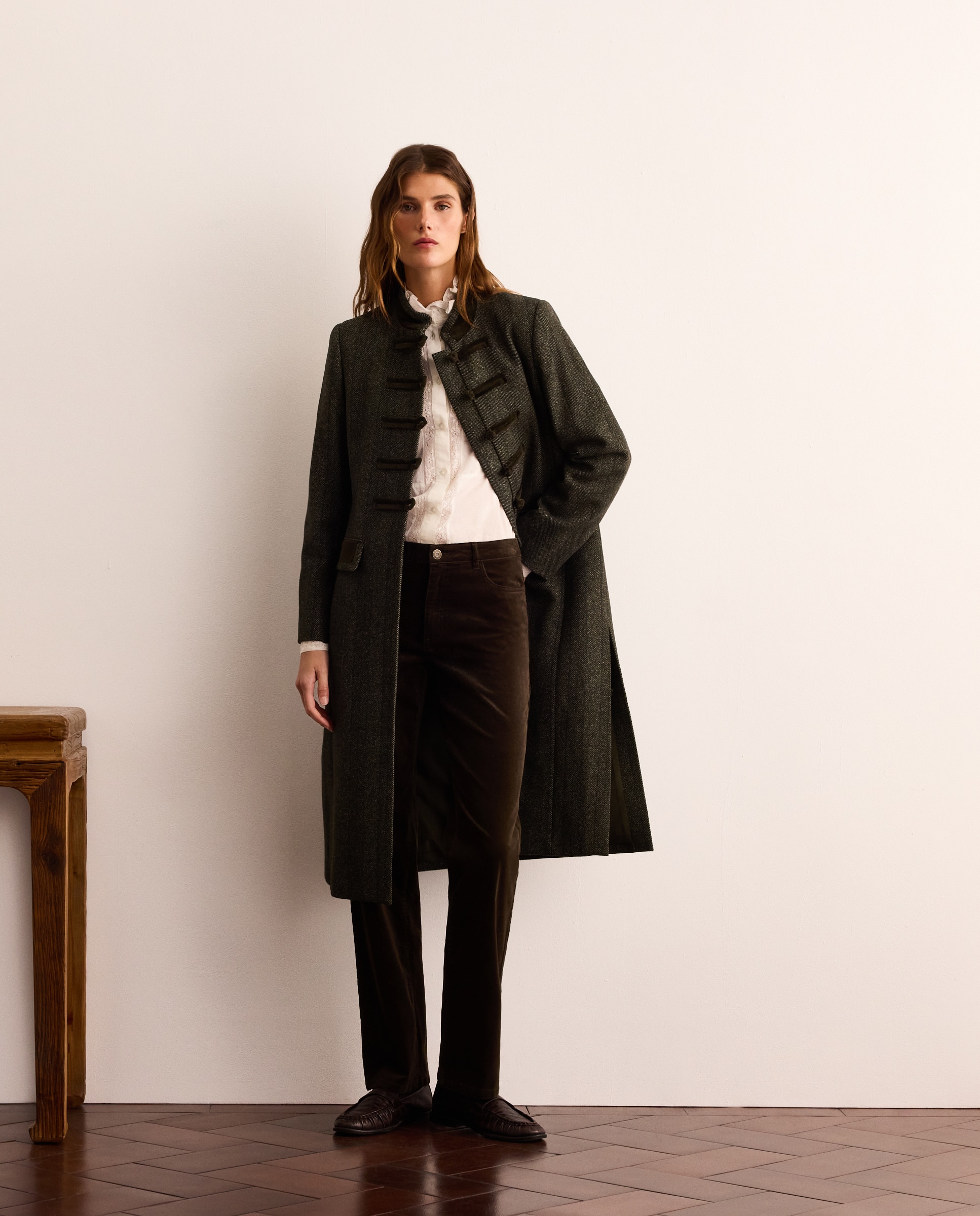 Pantalón recto de mujer de velvetón - Lloyd's - 520 Kaki 520 Kaki-1