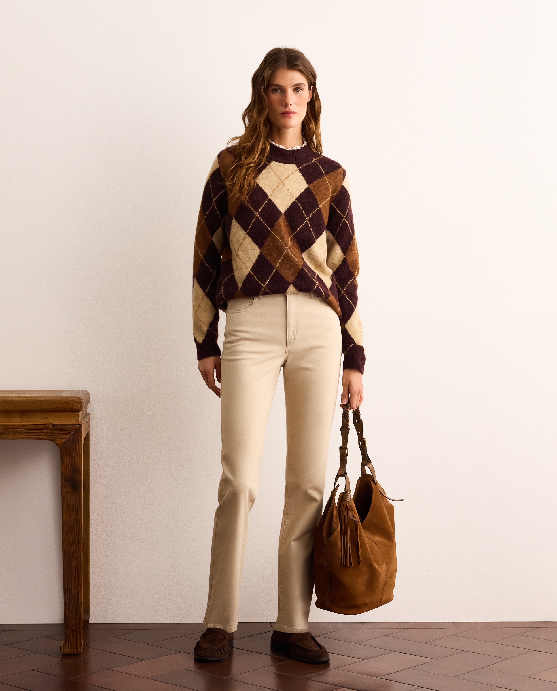 Pantalón de vestir liso de mujer - Lloyd's - 120 Crudo 120 Crudo-1