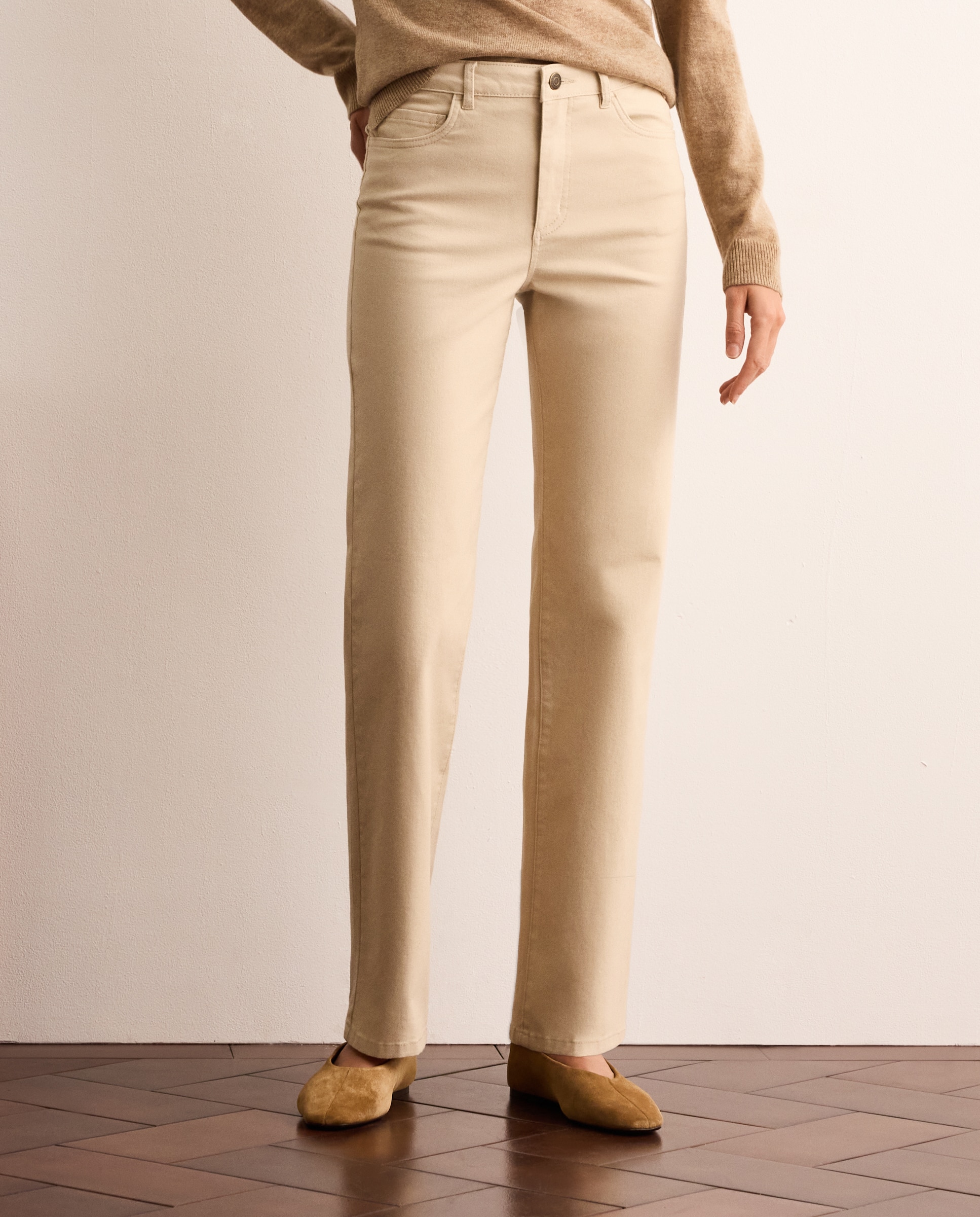 Pantalón recto liso de mujer - Lloyd's - 120 Crudo 120 Crudo-2