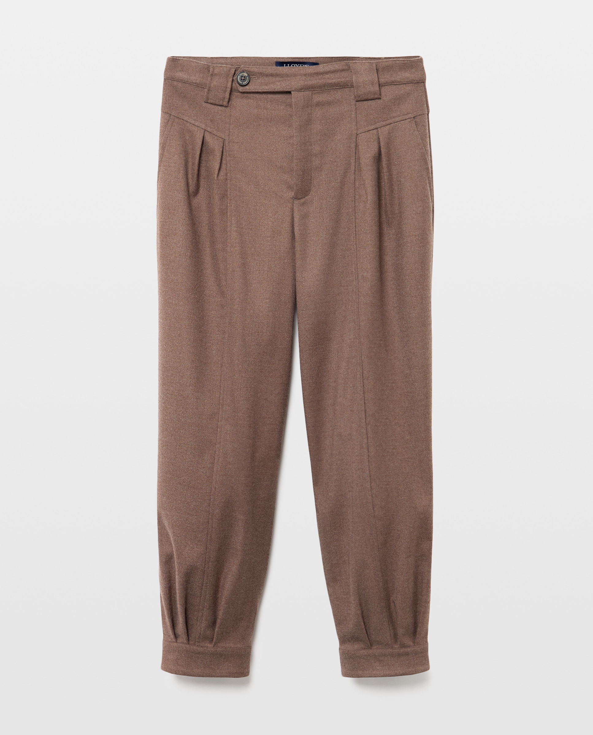 Pantalón pinzas de mujer trabillas - Lloyd's - Visón oscuro Visón oscuro-4