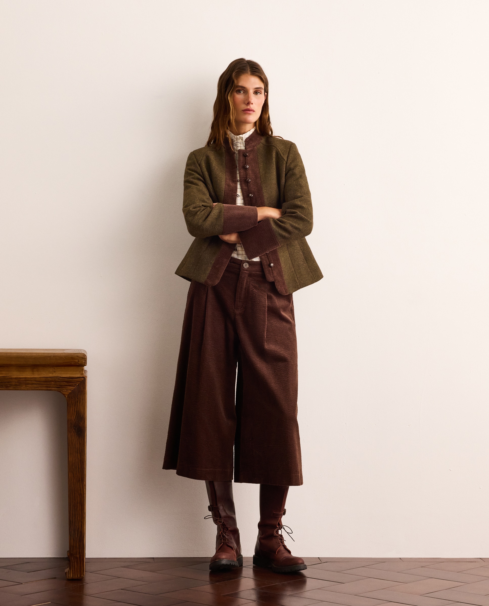 Imagen 0 de Pantalón pana de mujer ancho Marrón