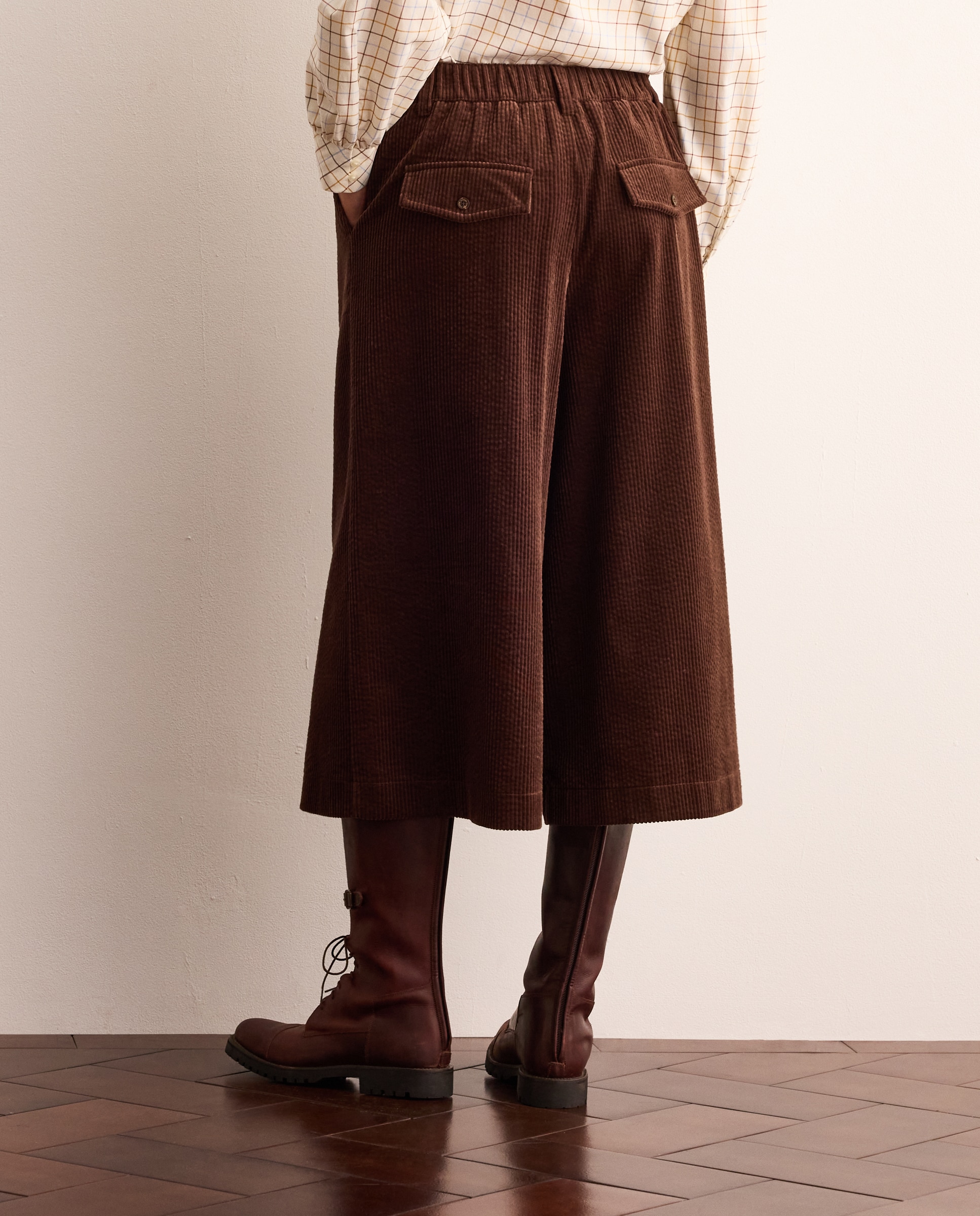 Pantalón pana de mujer ancho - Lloyd's - Marrón Marrón-3