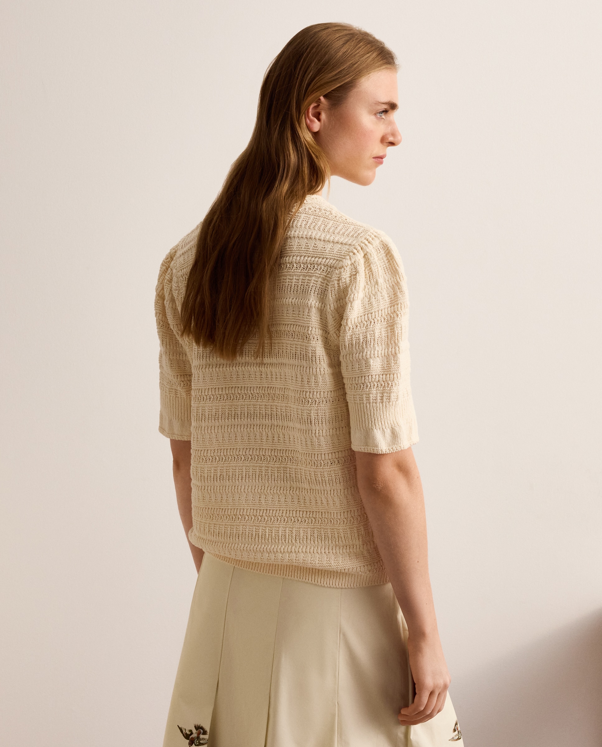 Chaqueta de punto de mujer lisa - Lloyd's - 120 Crudo 120 Crudo-3