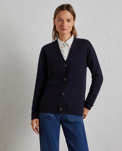 Chaqueta de mujer cuello pico con botones