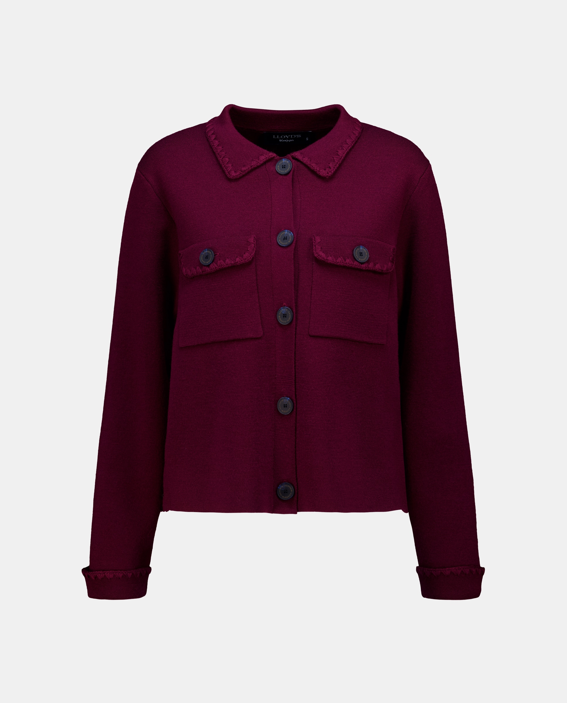 Cardigan de Lã Liso Bordeaux-4