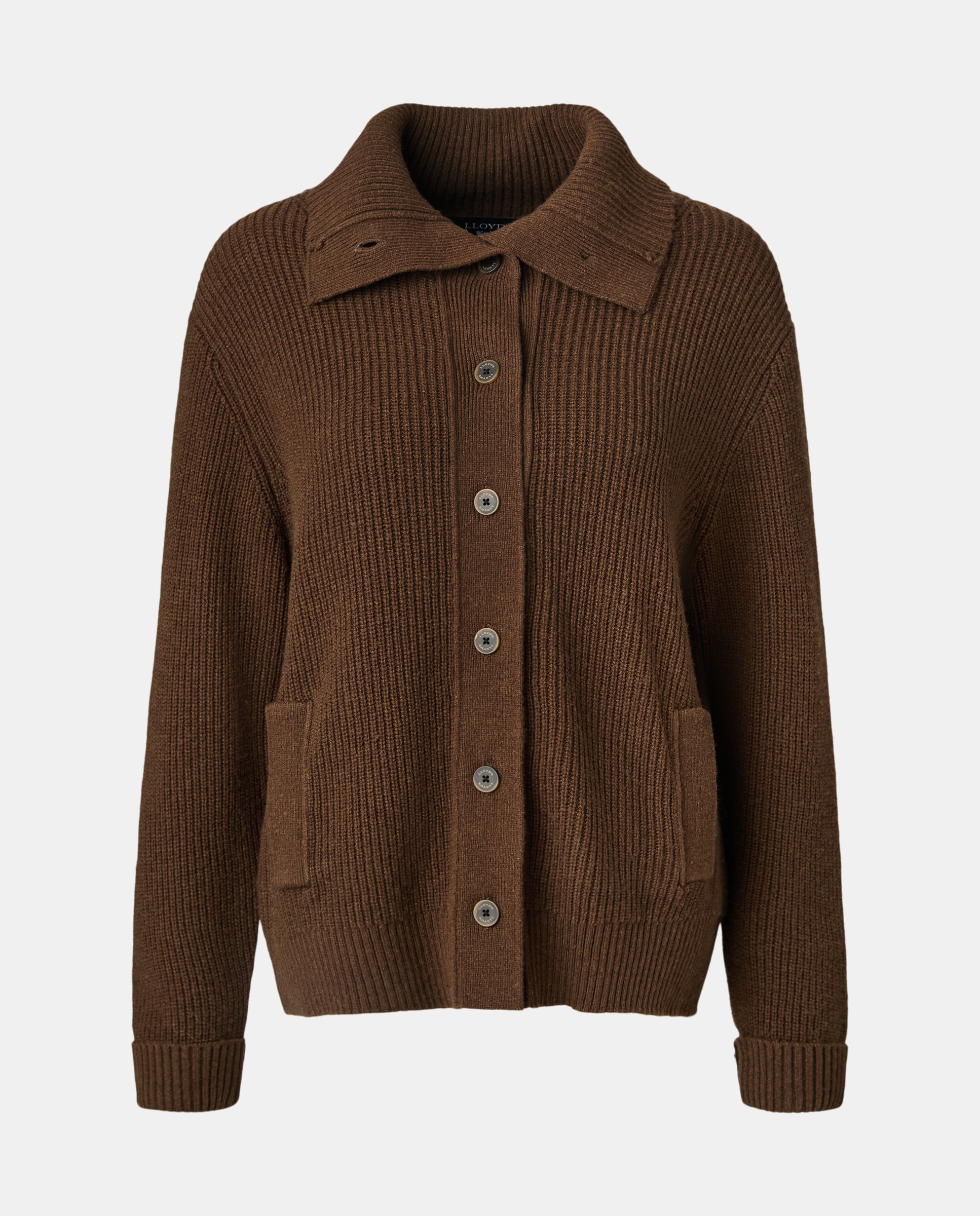 Cardigan de Malha Pérola com Manga Comprida 520 Caqui-4