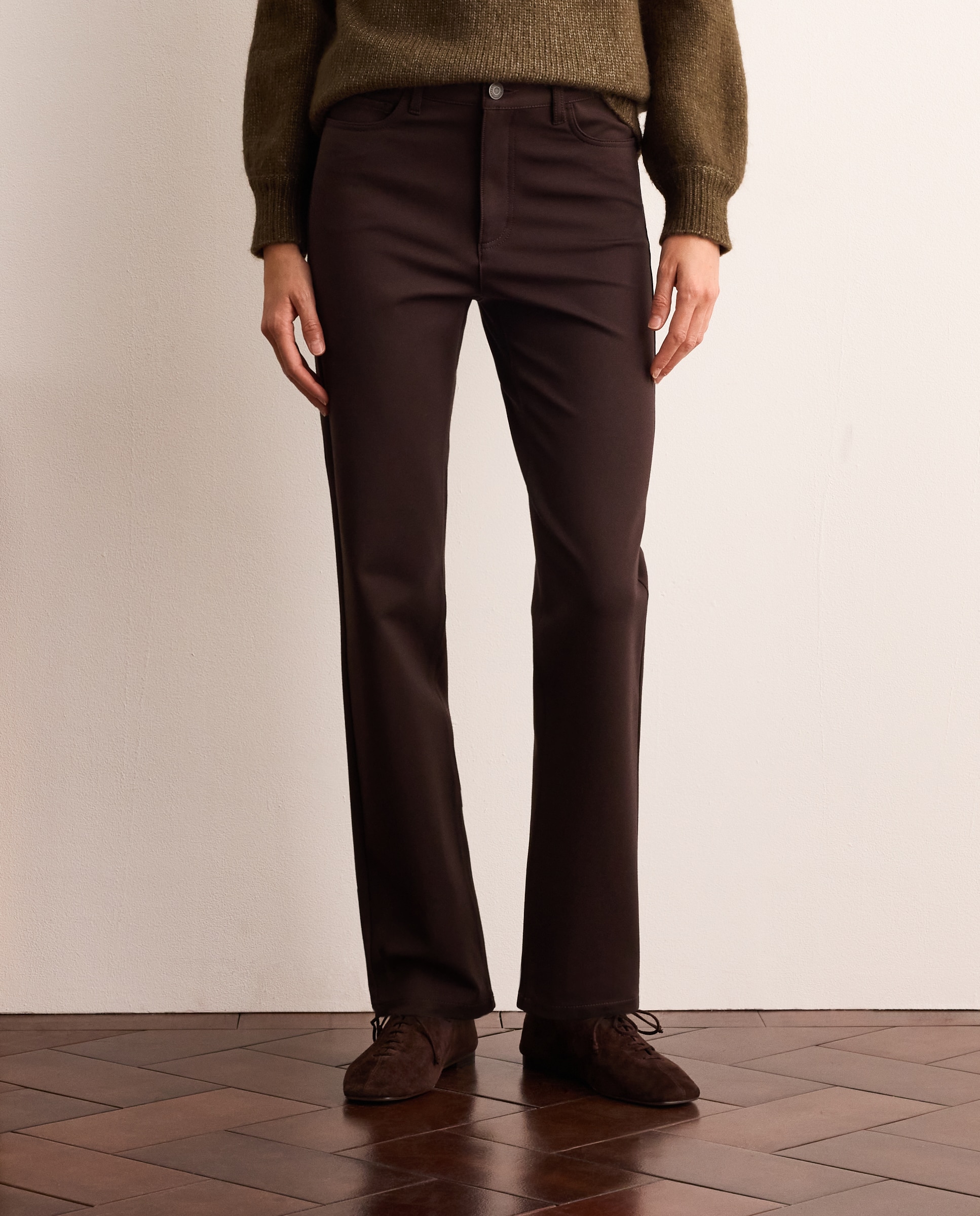 Pantalón de vestir cinco botones de mujer - Lloyd's - Marrón Marrón-2