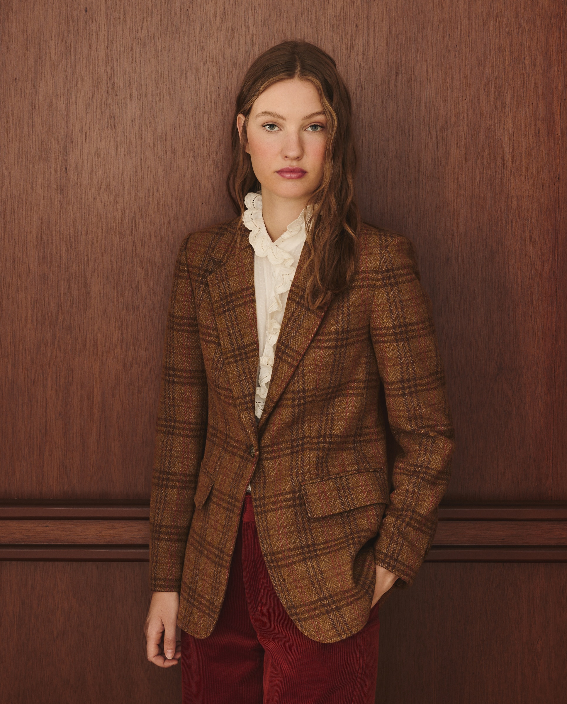 Blazer Comprido Estampado 730 Camel-1