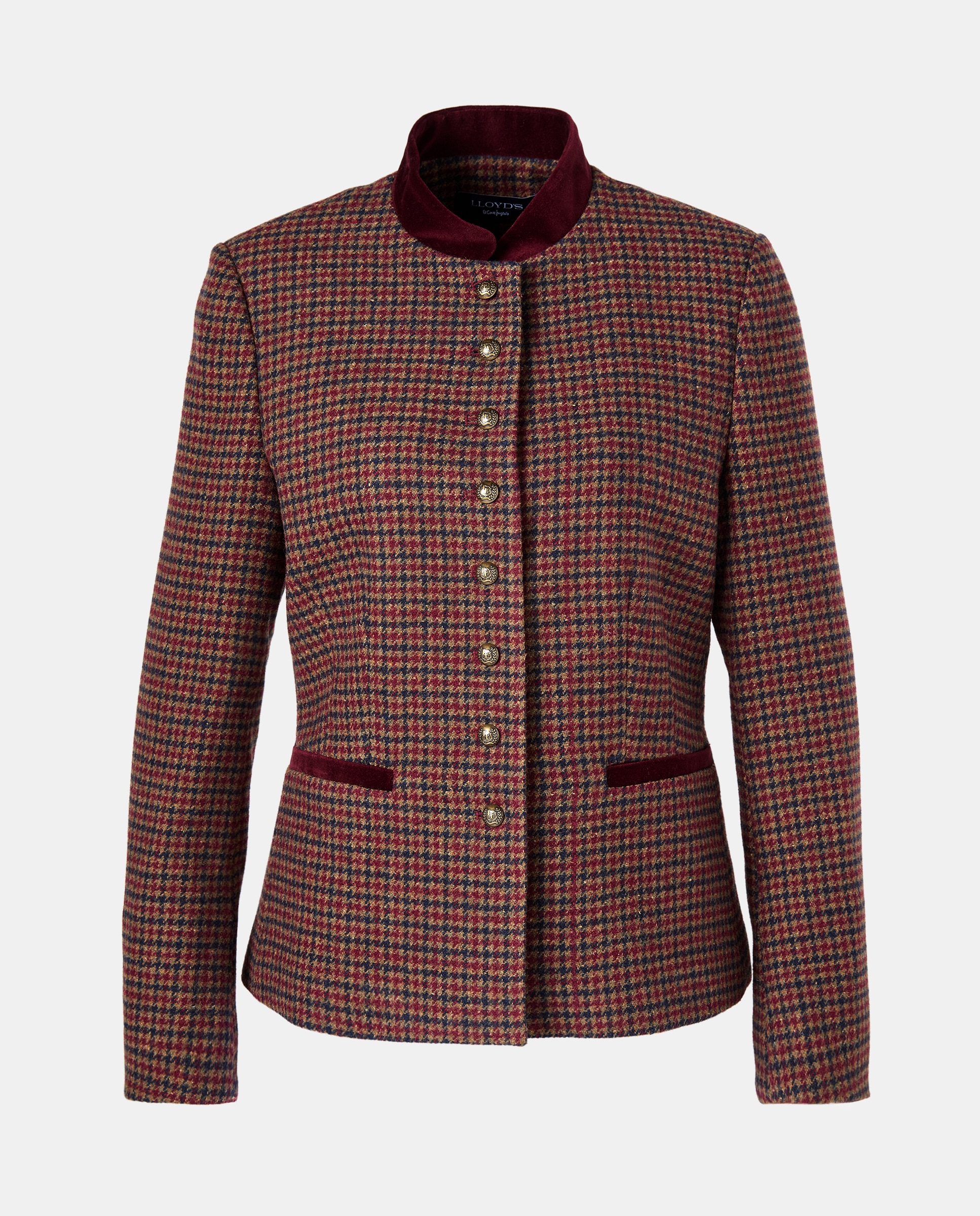 Casaco de Lã Liso Bordeaux-4